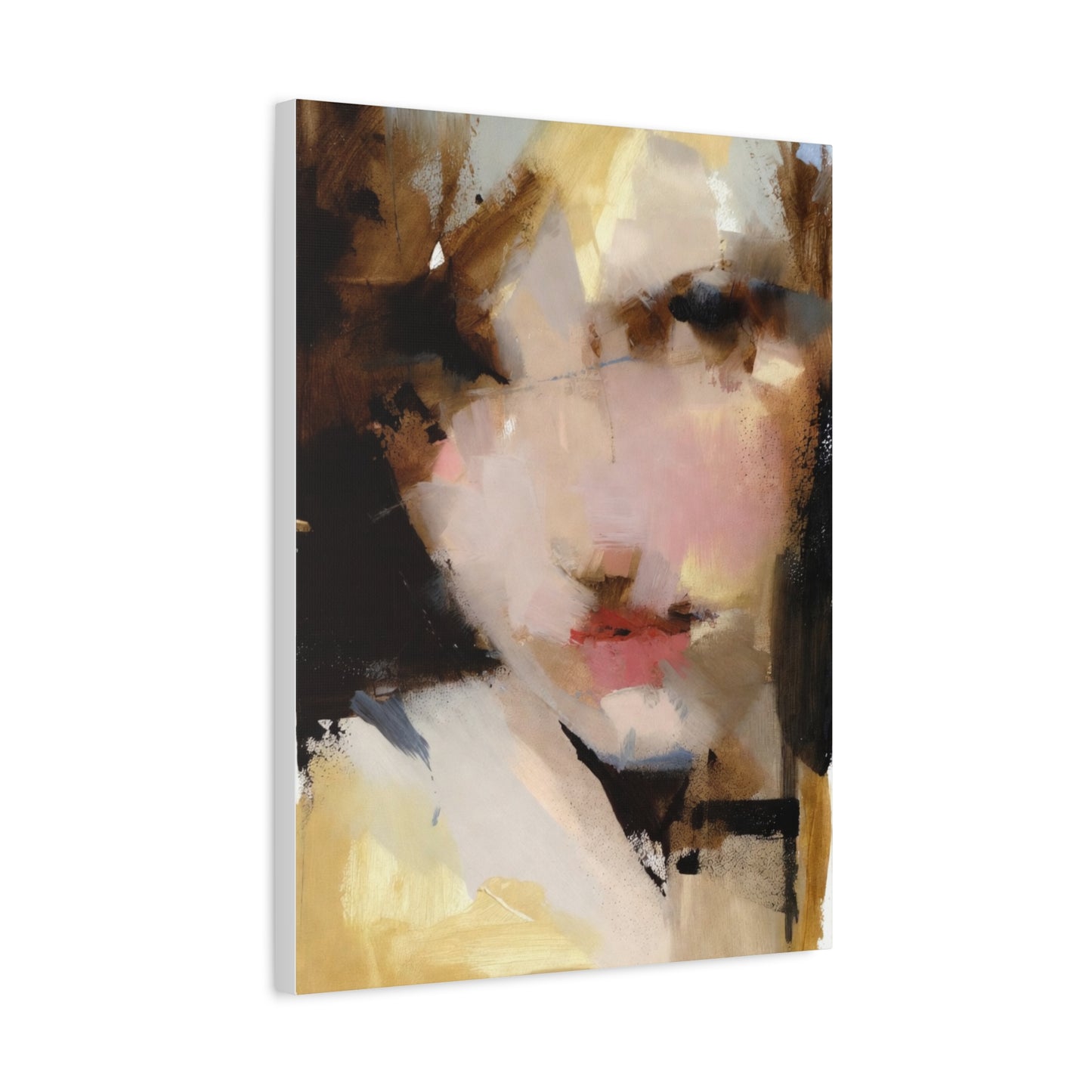 Abstract Portrait Matte Canvas Print — Modern Feminine Wall Art