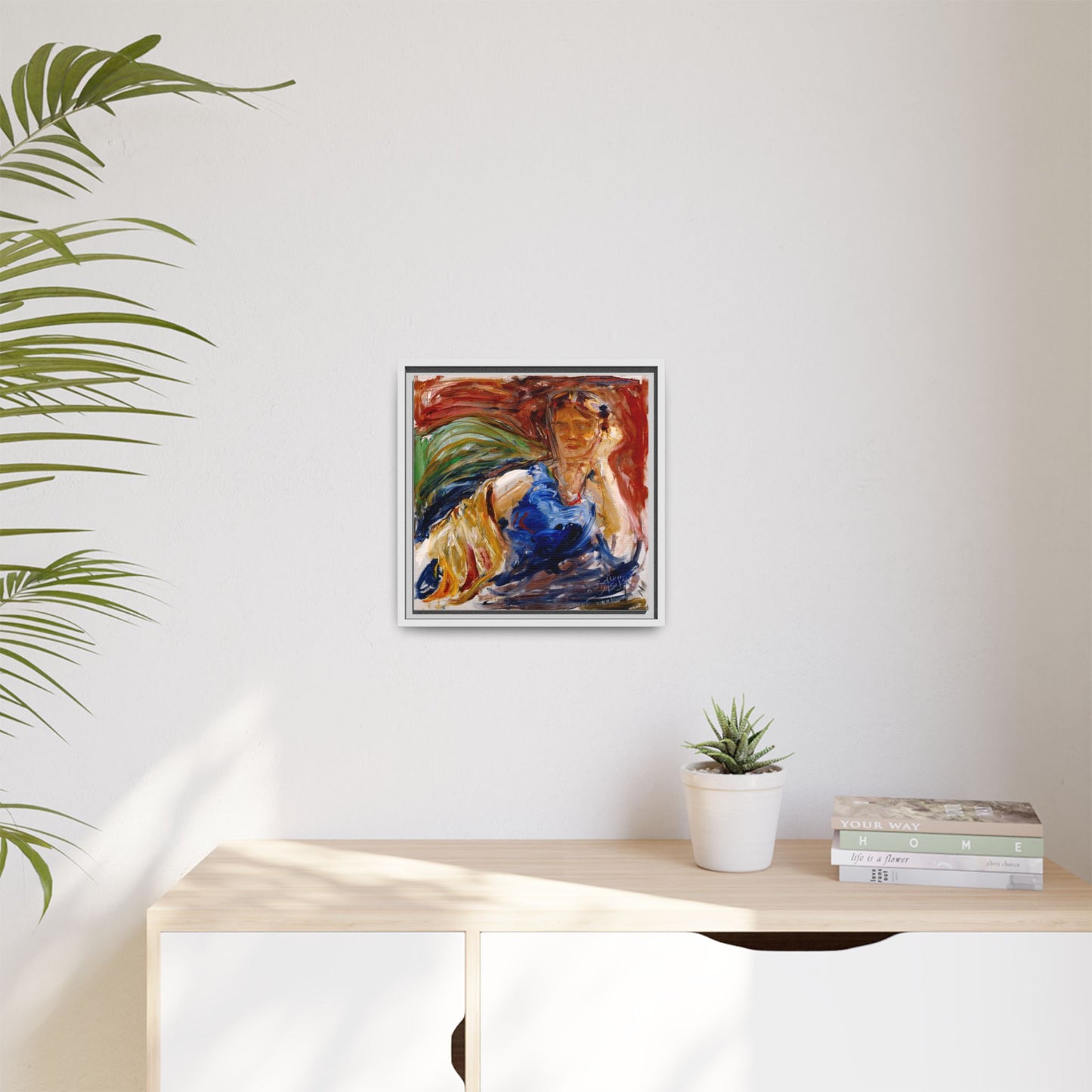Portrait of hyllis Sjostrom by Akseli Gallen-Kallela Canvas Matte Framed Wall Art Print