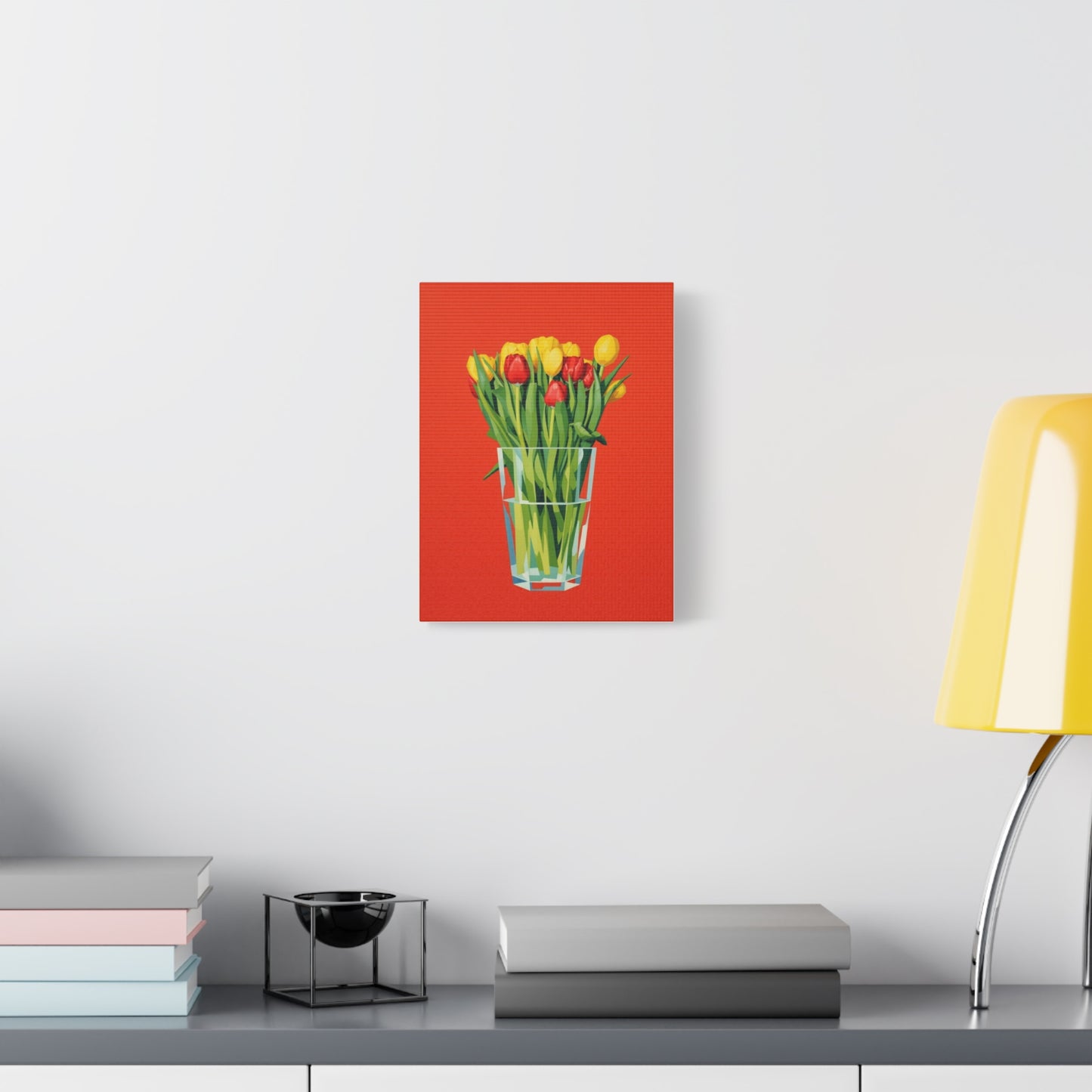 Tulip Bouquet Canvas Print — Vibrant Red Floral Wall Art