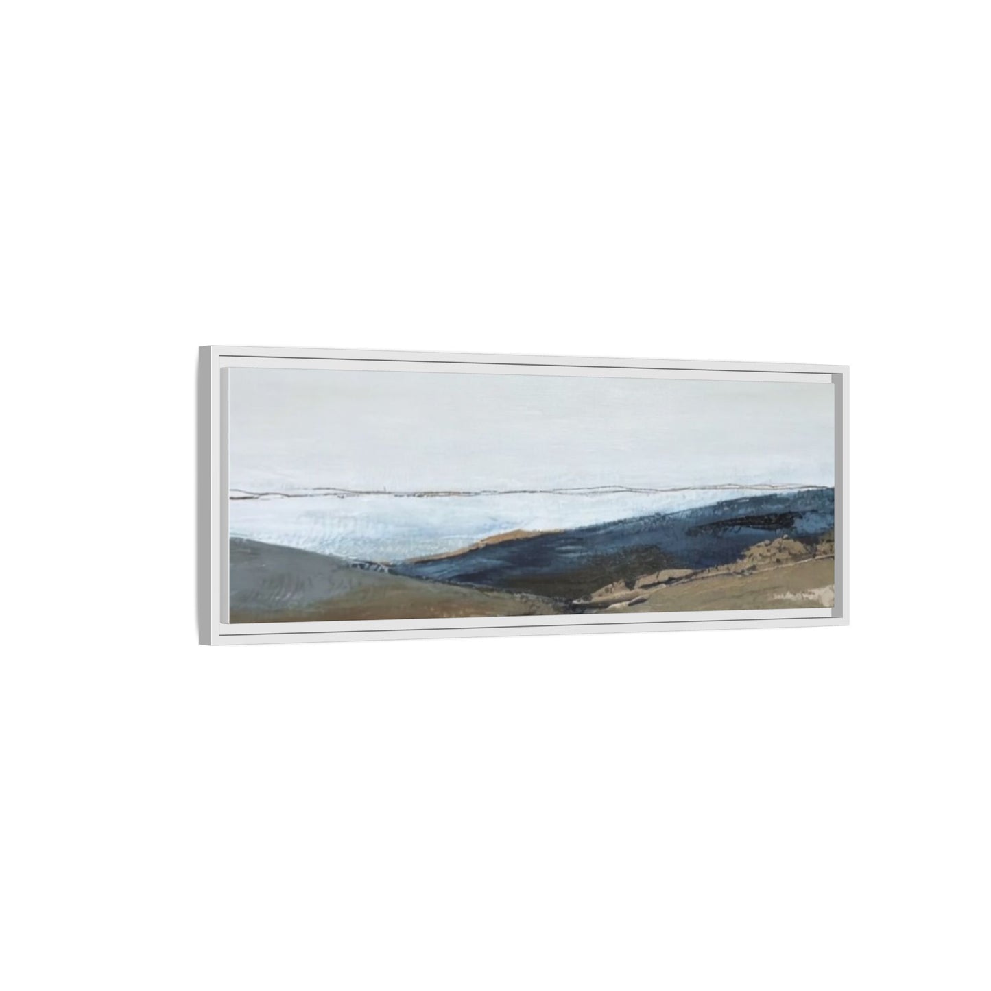 Framed Matte Canvas Wall Art — Serene Coastal Abstract Landscape