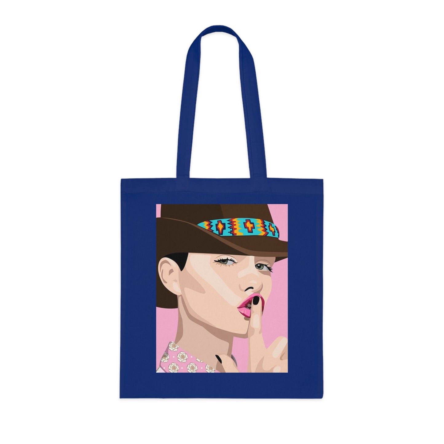 Pop Art Woman Tote Bag — Stylish Retro Portrait Cotton Shopper