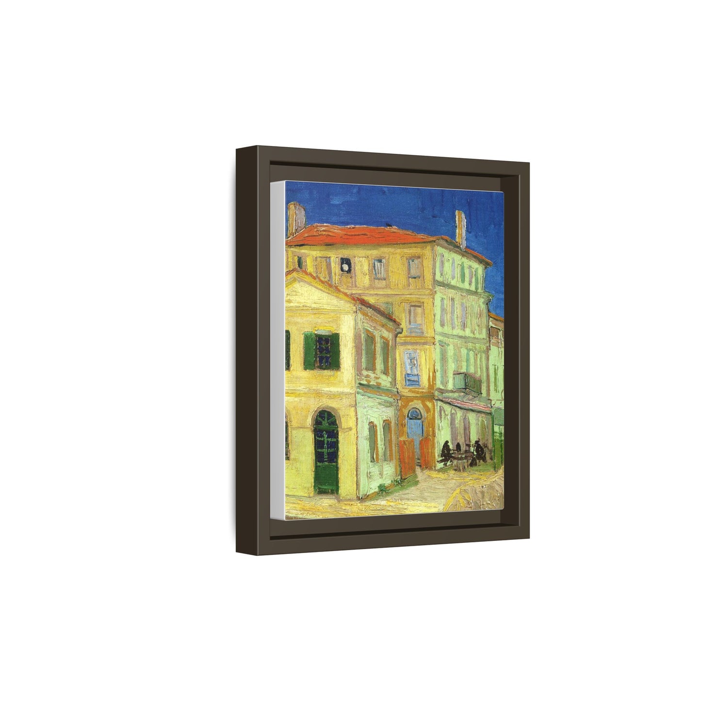 Mediterranean Street Scene Matte Canvas Framed Wall Art