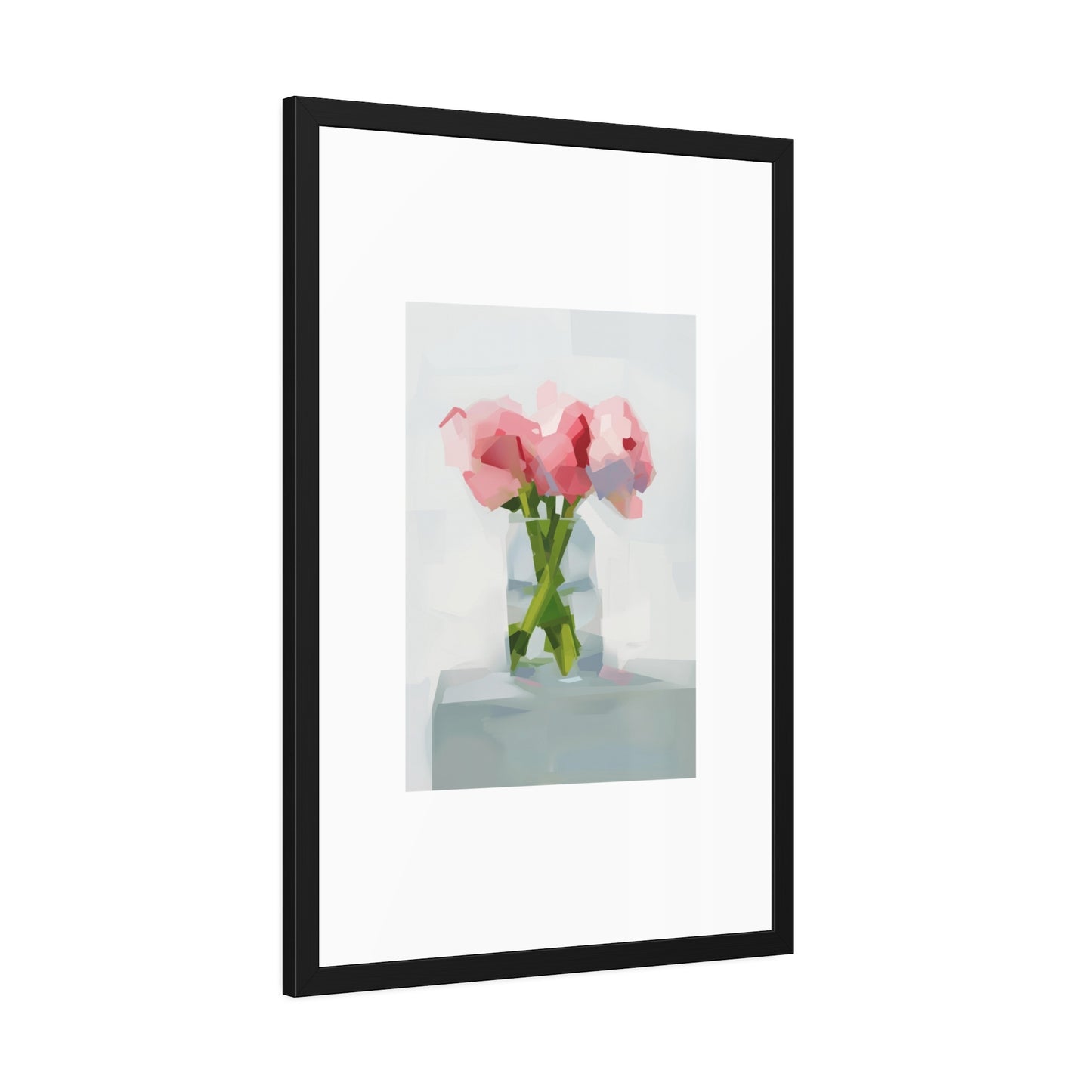 Framed Poster — Pink Floral Still Life Art Print (Modern Minimal)