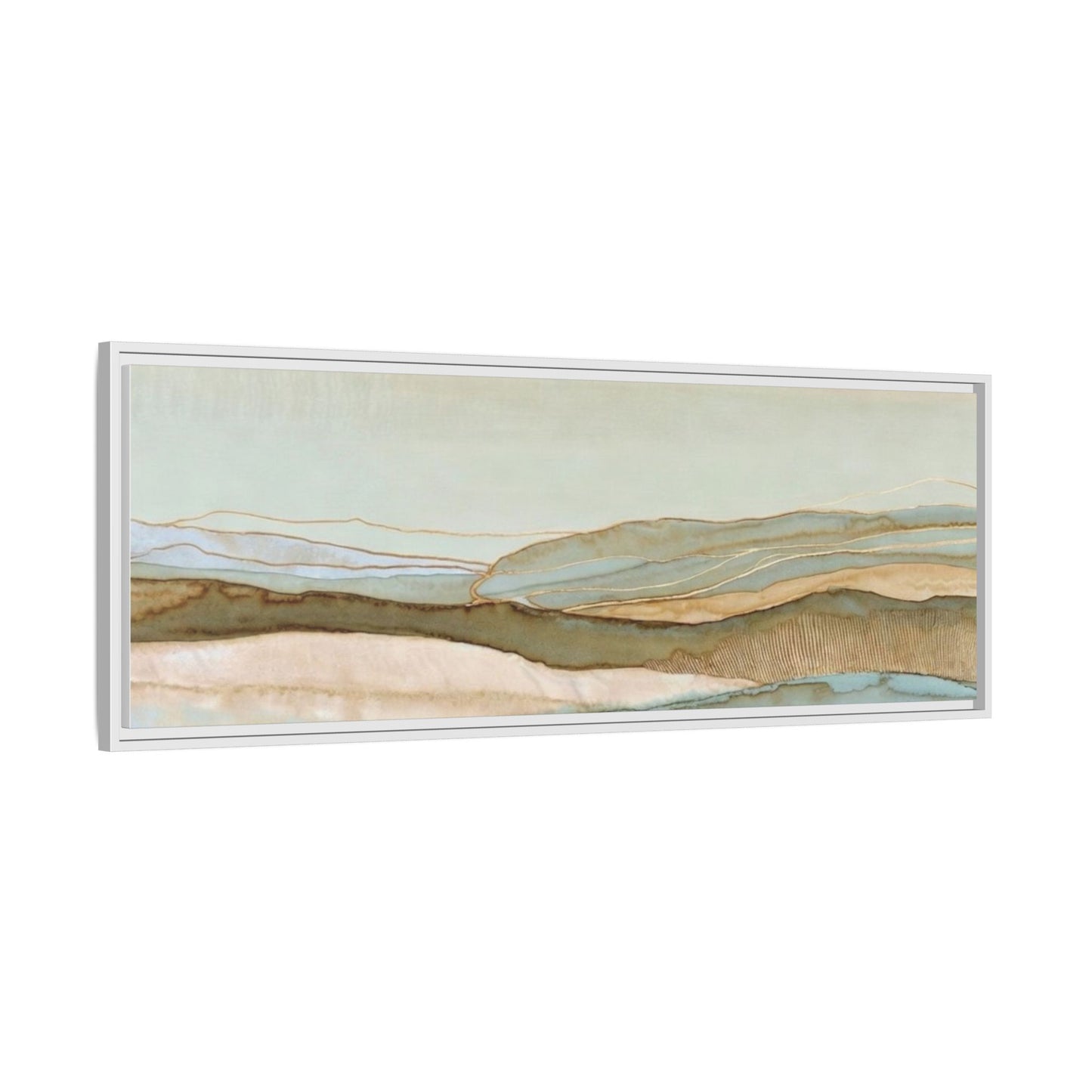 Framed Matte Canvas Coastal Abstract Landscape Wall Art