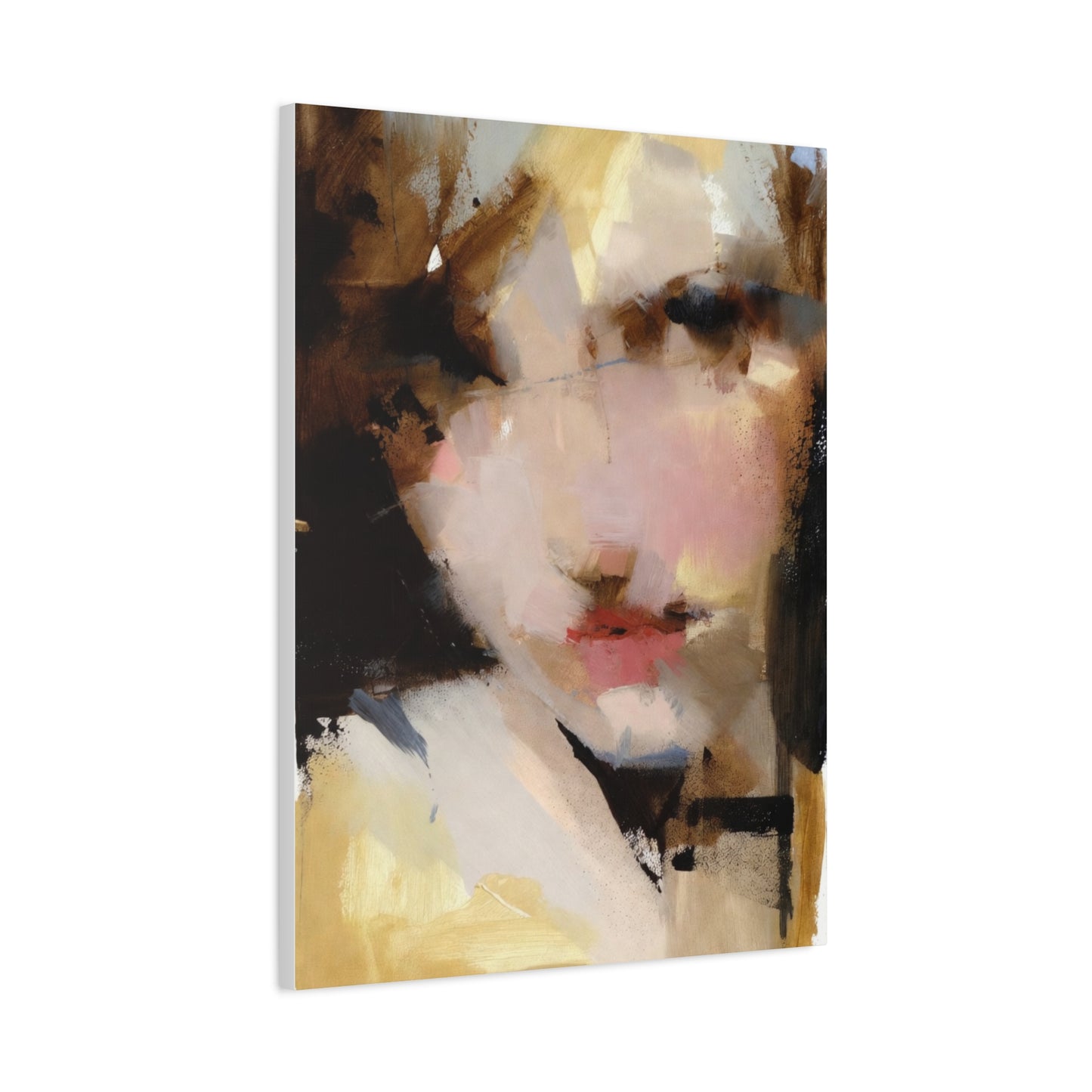 Abstract Portrait Matte Canvas Print — Modern Feminine Wall Art