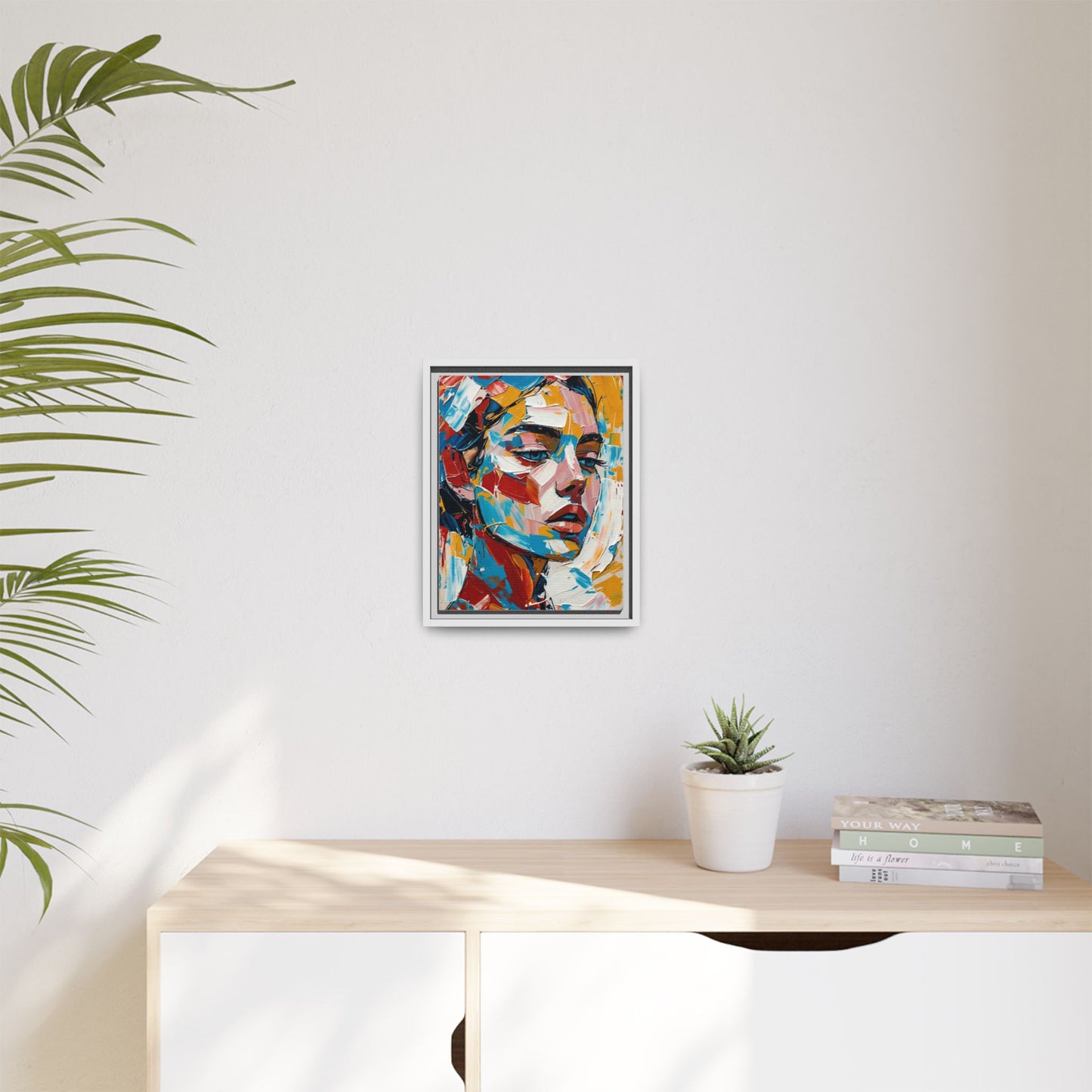 Colorful Abstract Portrait Framed Canvas Print