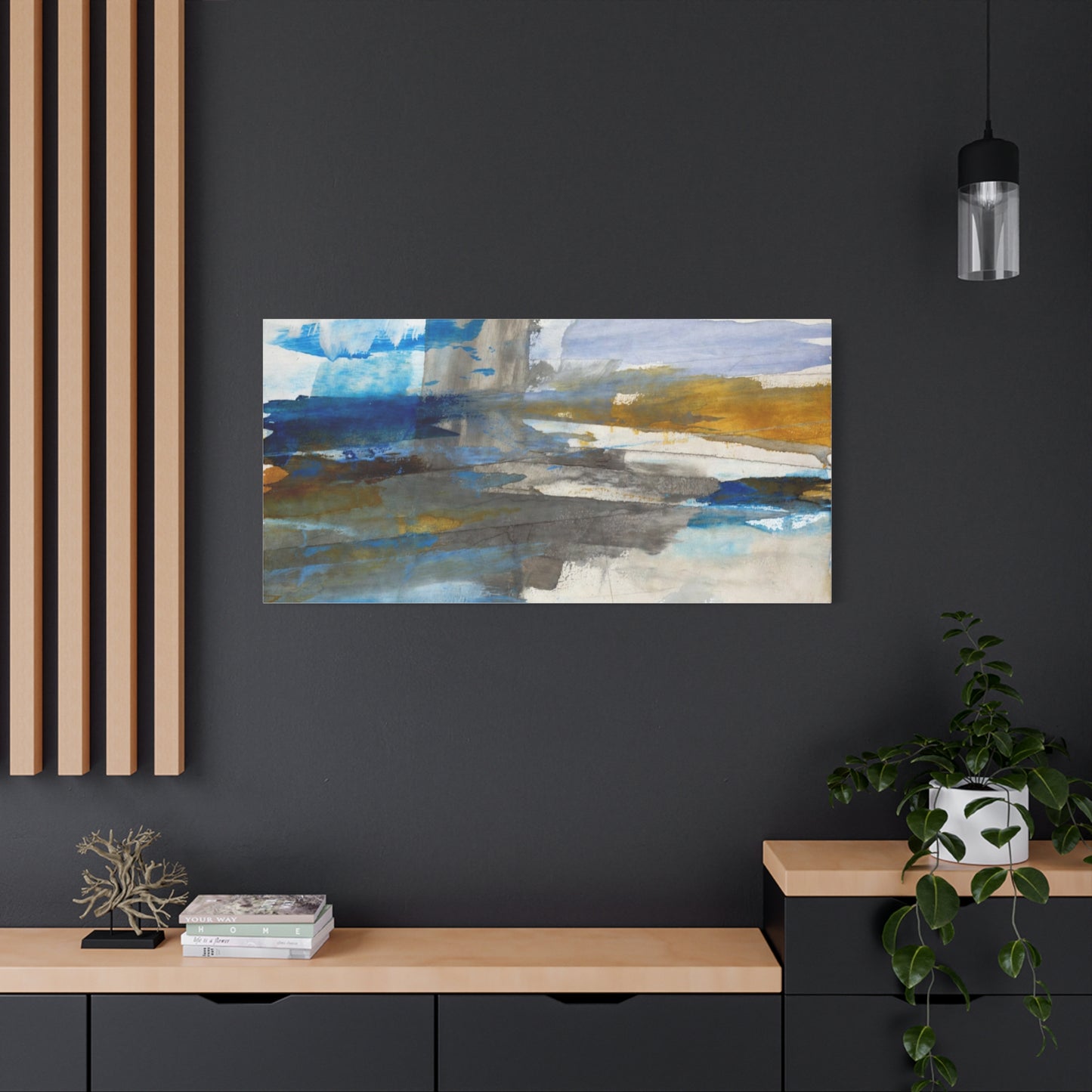 Abstract Coastal Blue Matte Canvas Print — Stretched 1.25" Wall Art