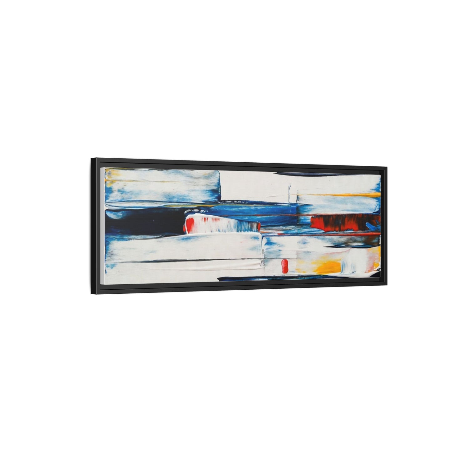 Abstract Coastal Brushstrokes Framed Canvas Print