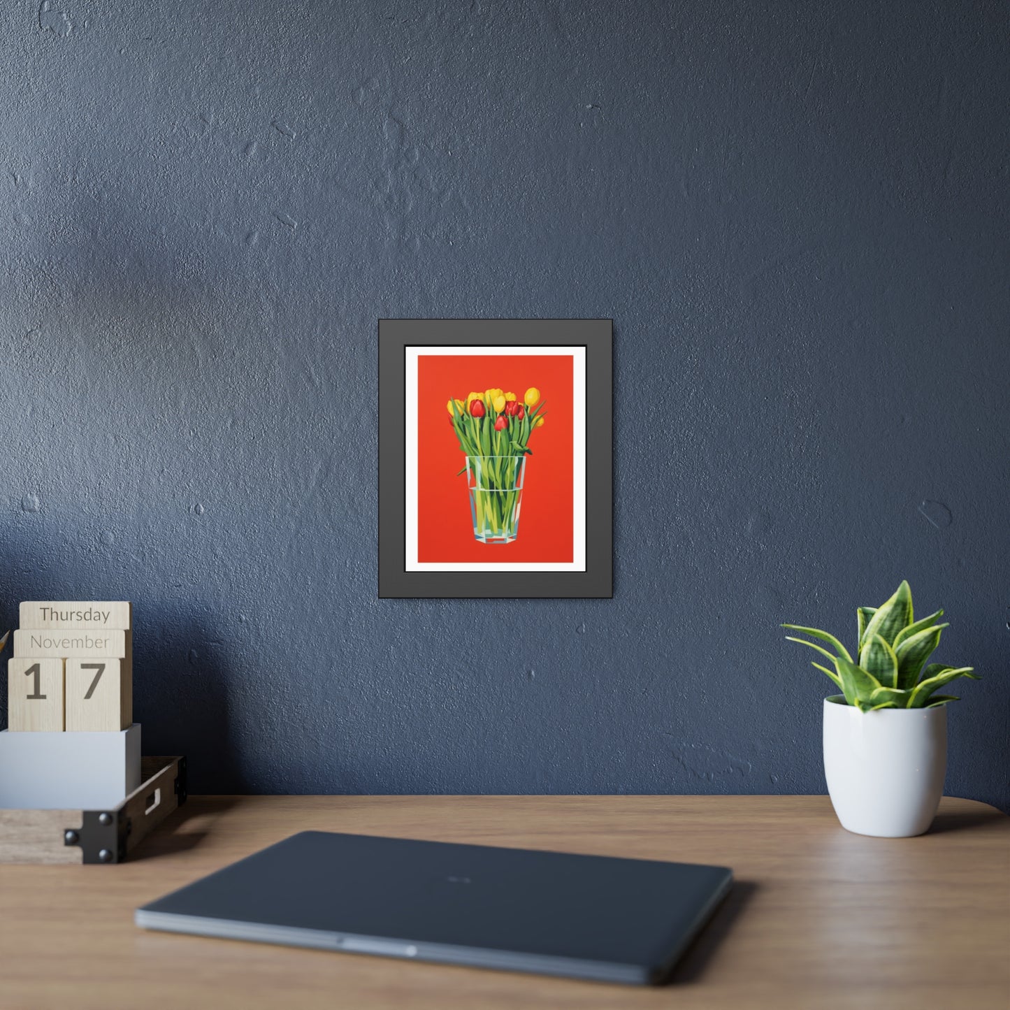 Tulip Bouquet Framed Poster — Bright Floral Wall Art