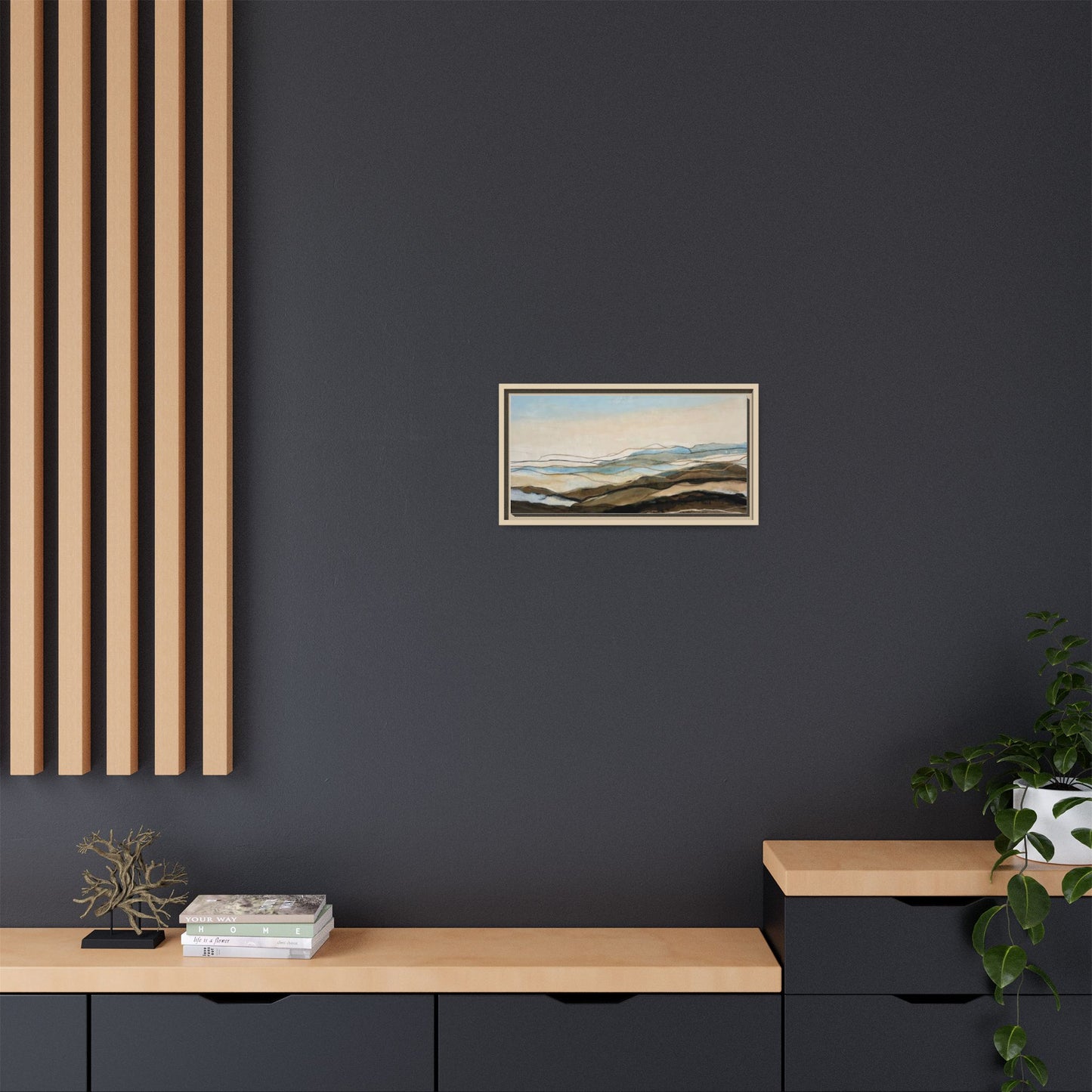 Framed Matte Canvas Print — Abstract Coastal Landscape Wall Art