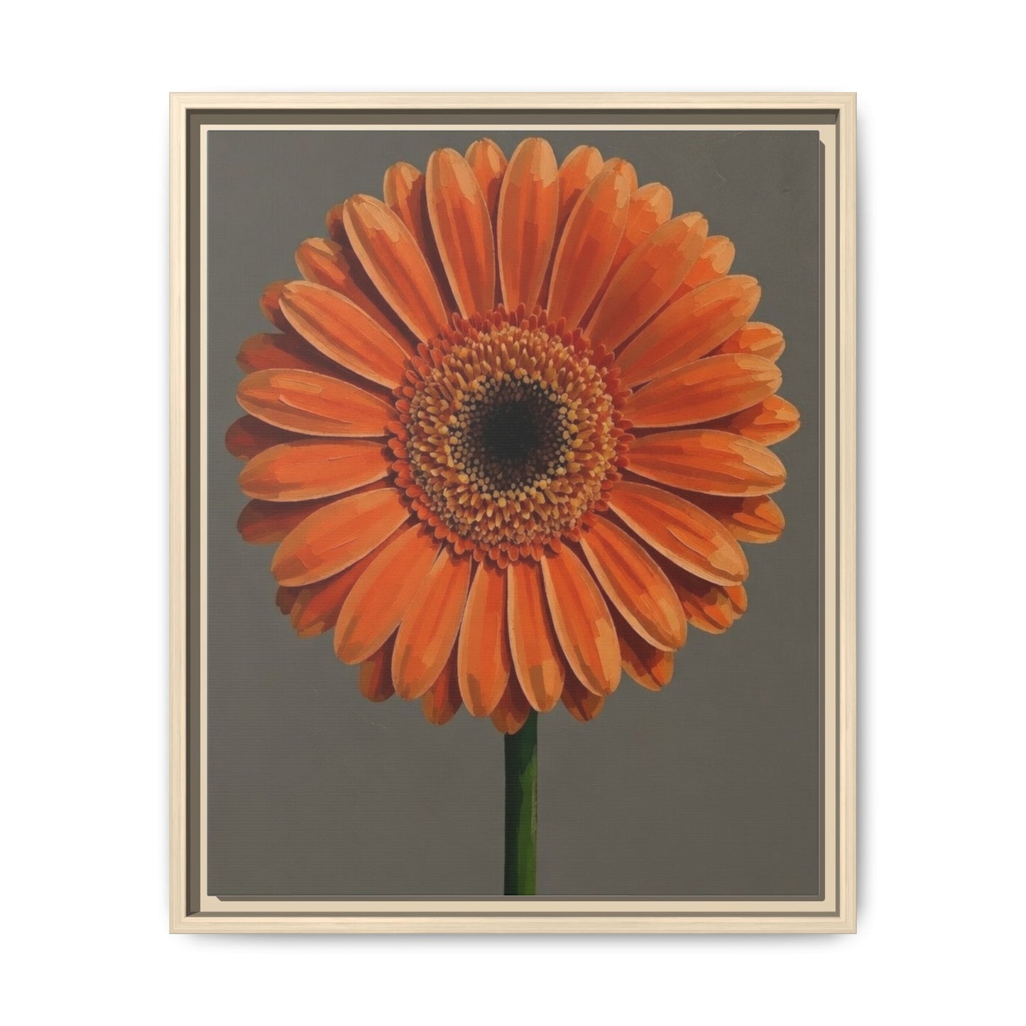 Orange Gerbera Daisy Matte Canvas Print (Framed)