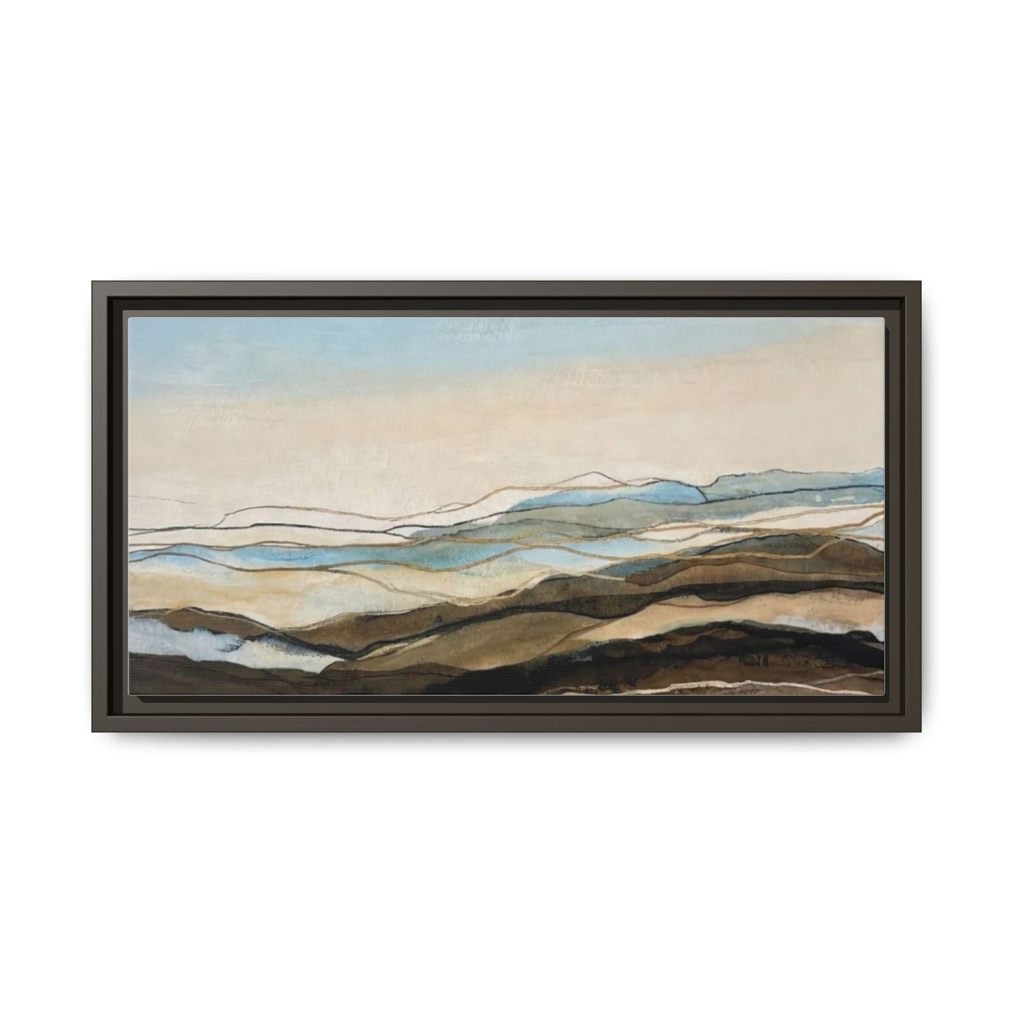 Framed Matte Canvas Print — Abstract Coastal Landscape Wall Art