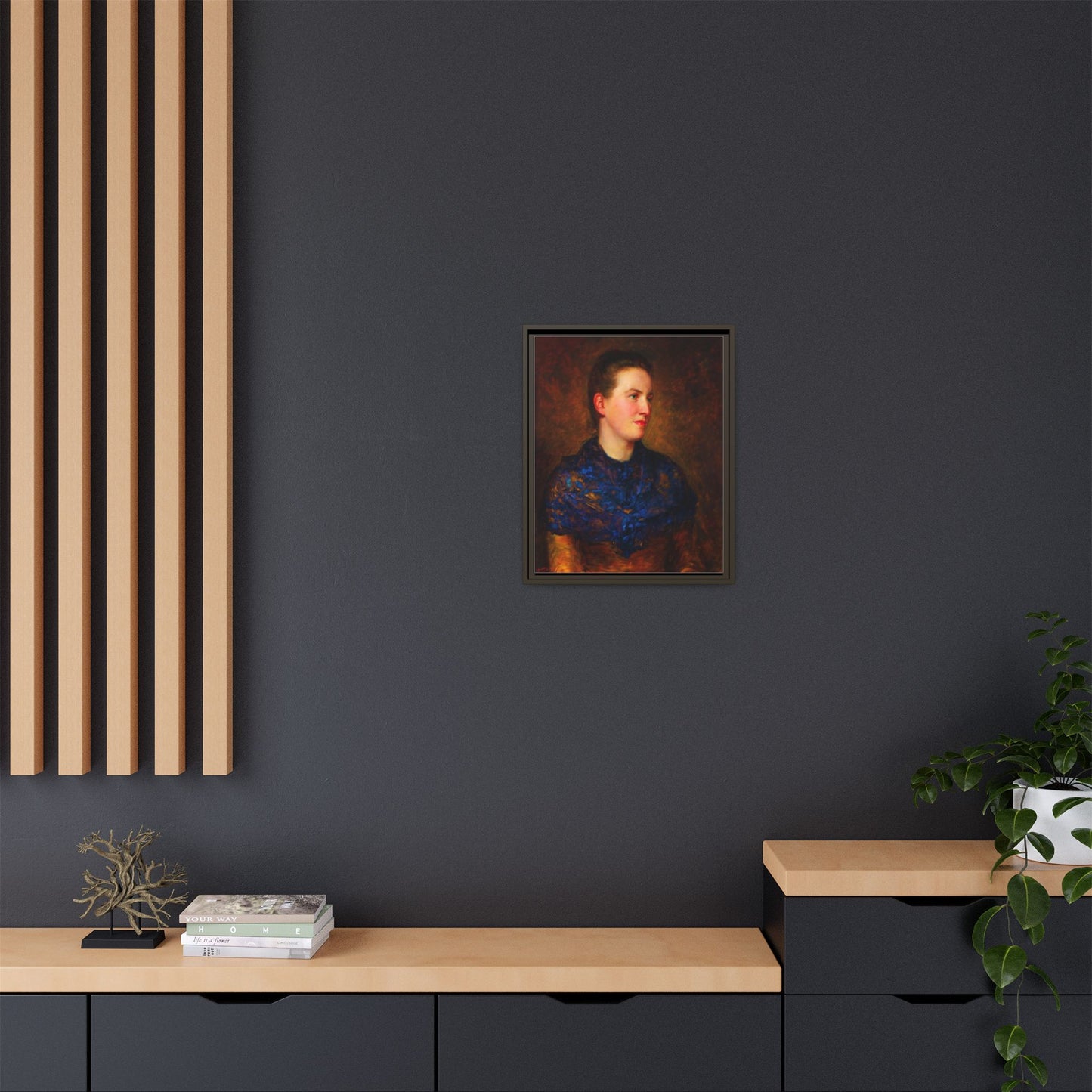 Framed Matte Canvas Portrait Print — Classic Victorian Woman Wall Art