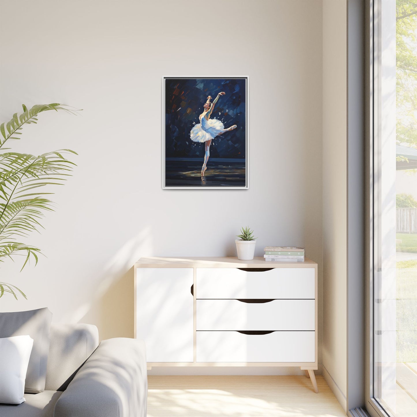 Ballerina Ballet Canvas Print — Framed Matte Wall Art