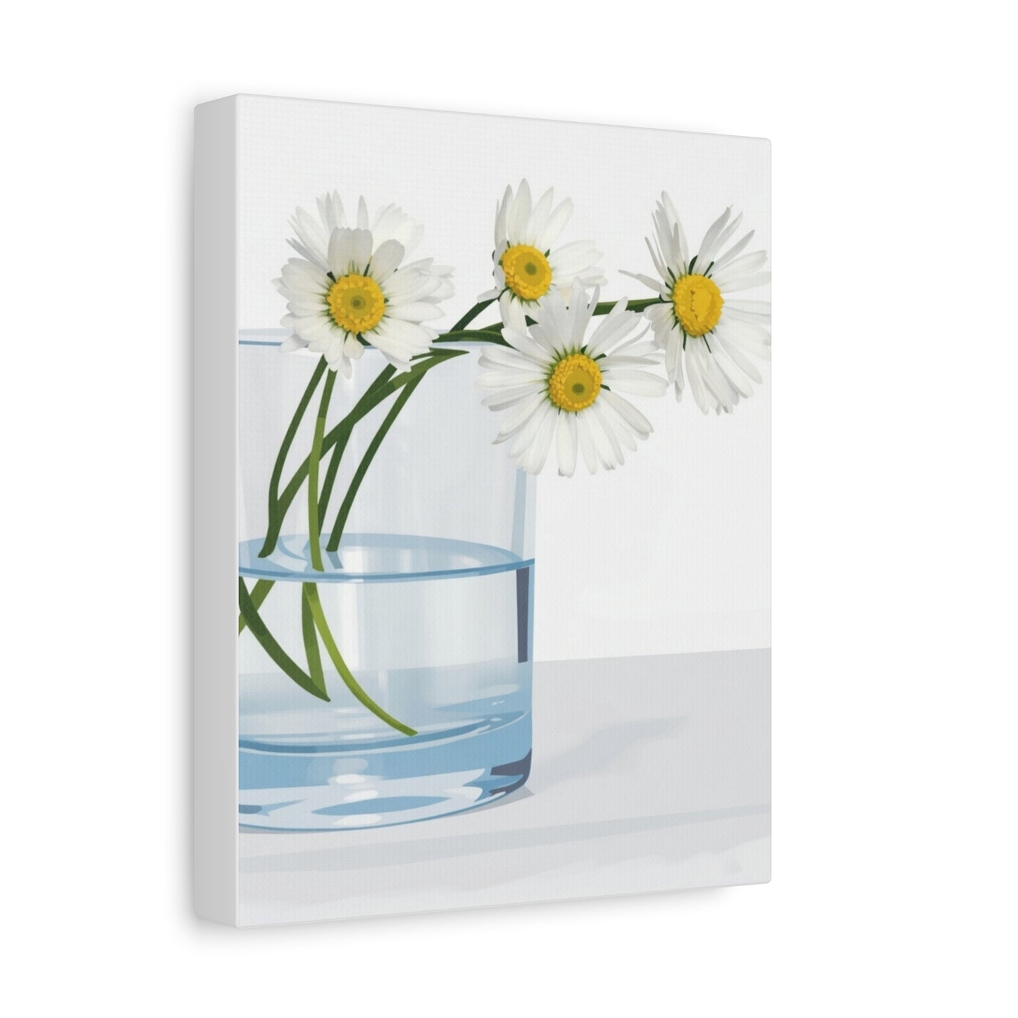 Daisy Glass Vase Canvas Print — Matte Stretched Wall Art