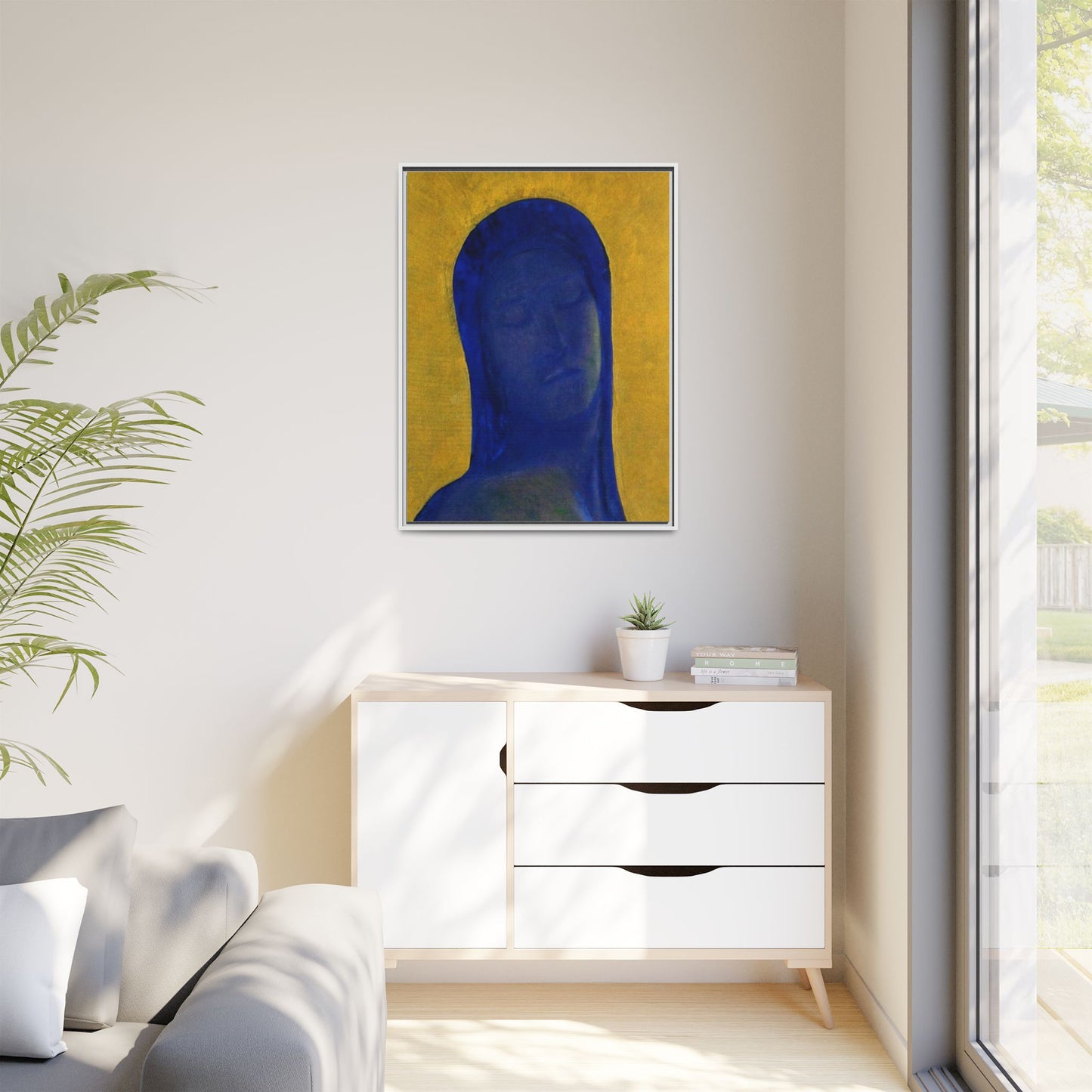 Closed Eyes by Odilon Redon Framed Matte Canvas Wall Art Print
