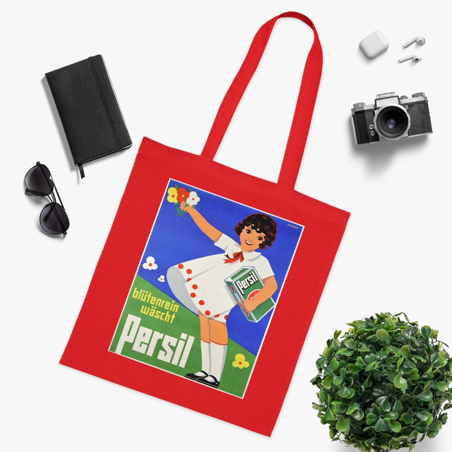 Persil Vintage Ad Tote Bag — Retro Flower Girl Laundry Graphic Cotton Tote