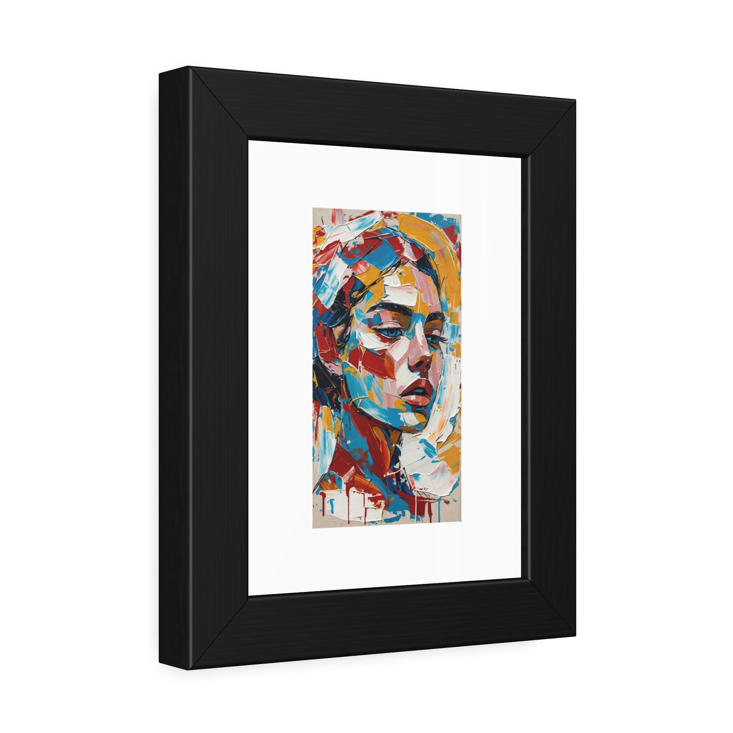 Abstract Colorful Portrait Framed Paper Poster – Modern Art Print for Home & Office