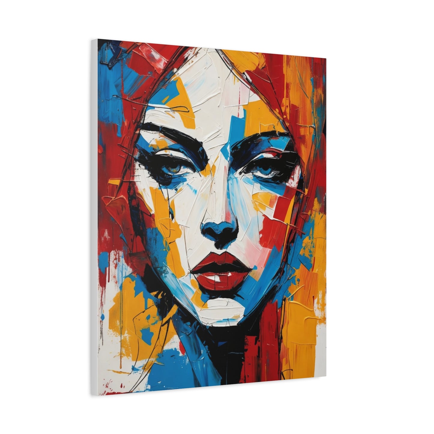 Abstract Portrait Canvas Print — Colorful Modern Woman Wall Art