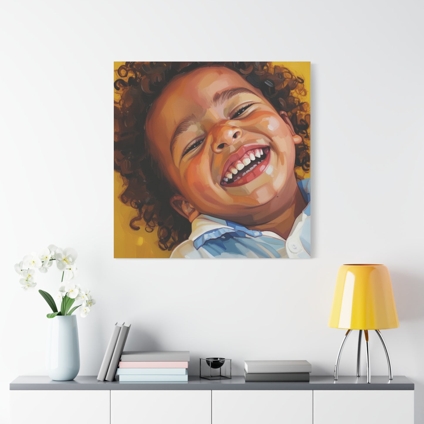 Joyful Child Portrait Canvas - Matte Stretched Wall Art