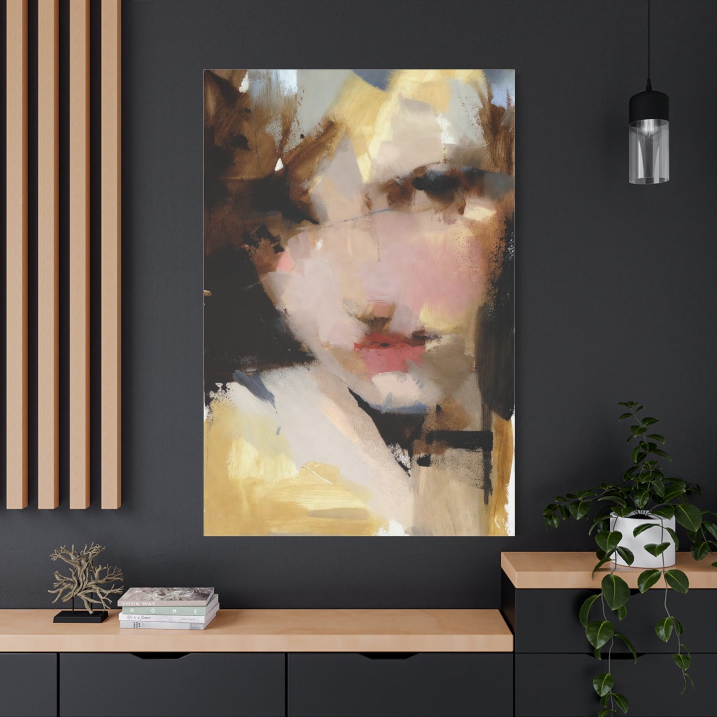 Abstract Portrait Matte Canvas Print — Modern Feminine Wall Art