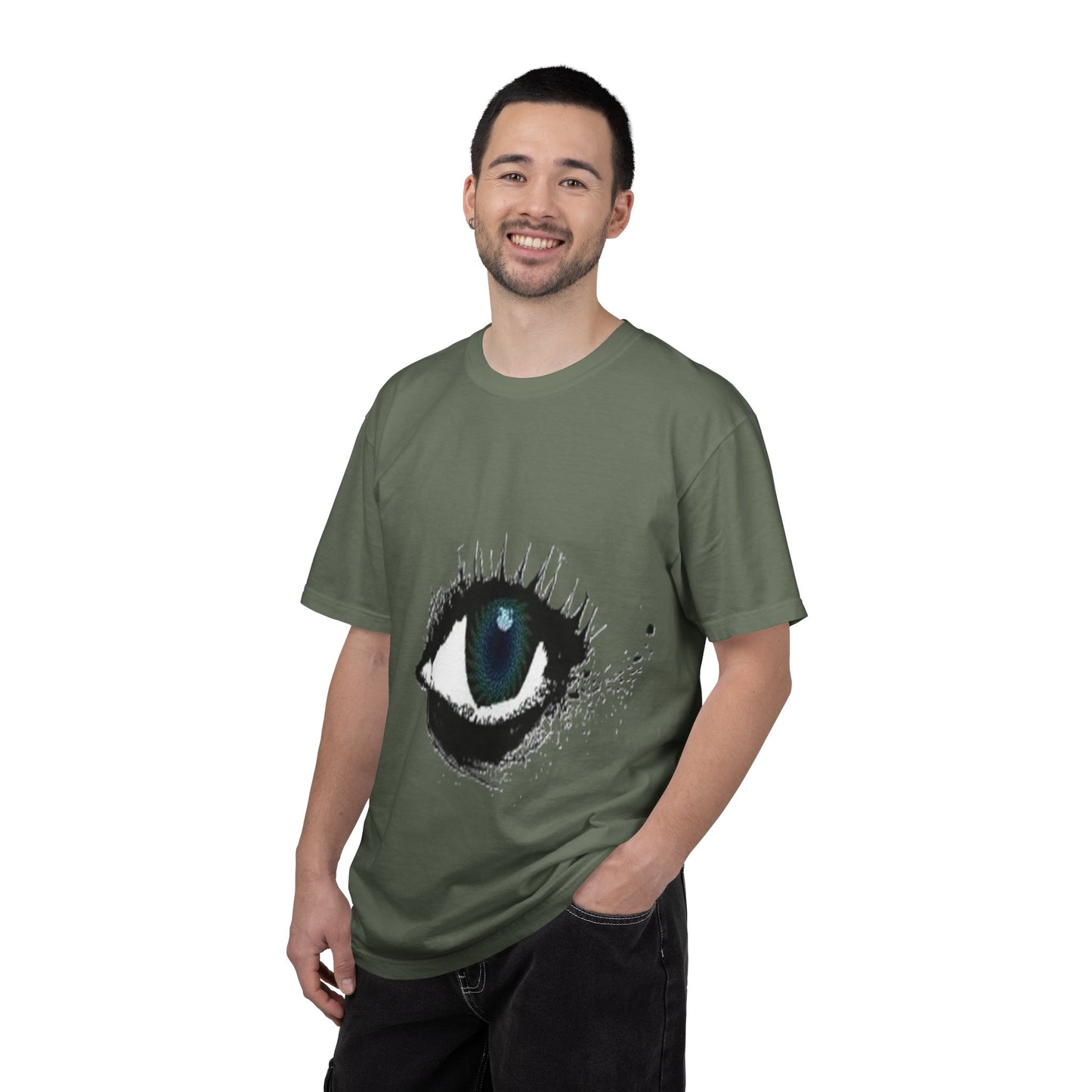 Eye Graphic T-Shirt — Blue Iris Grunge Art Tee