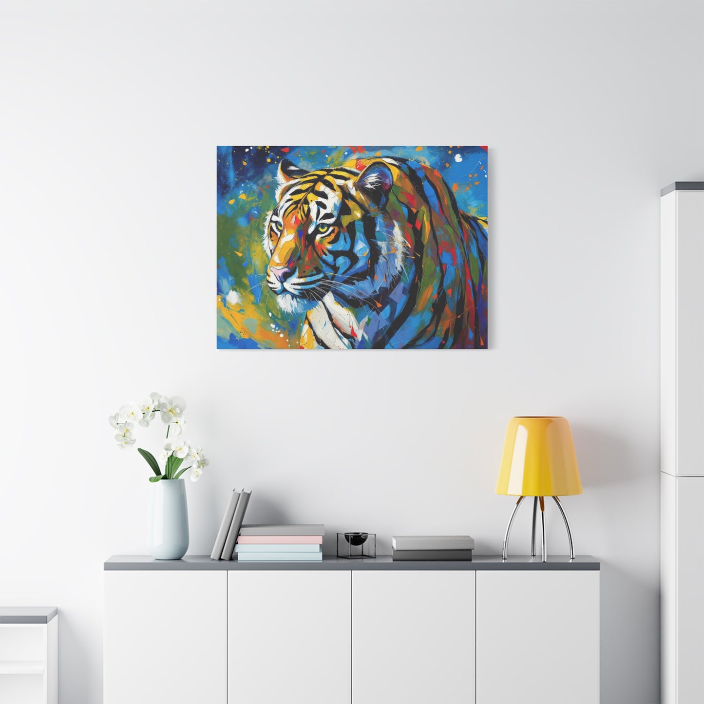 Colorful Tiger Matte Canvas Wall Art — Vibrant Stretched 1.25"