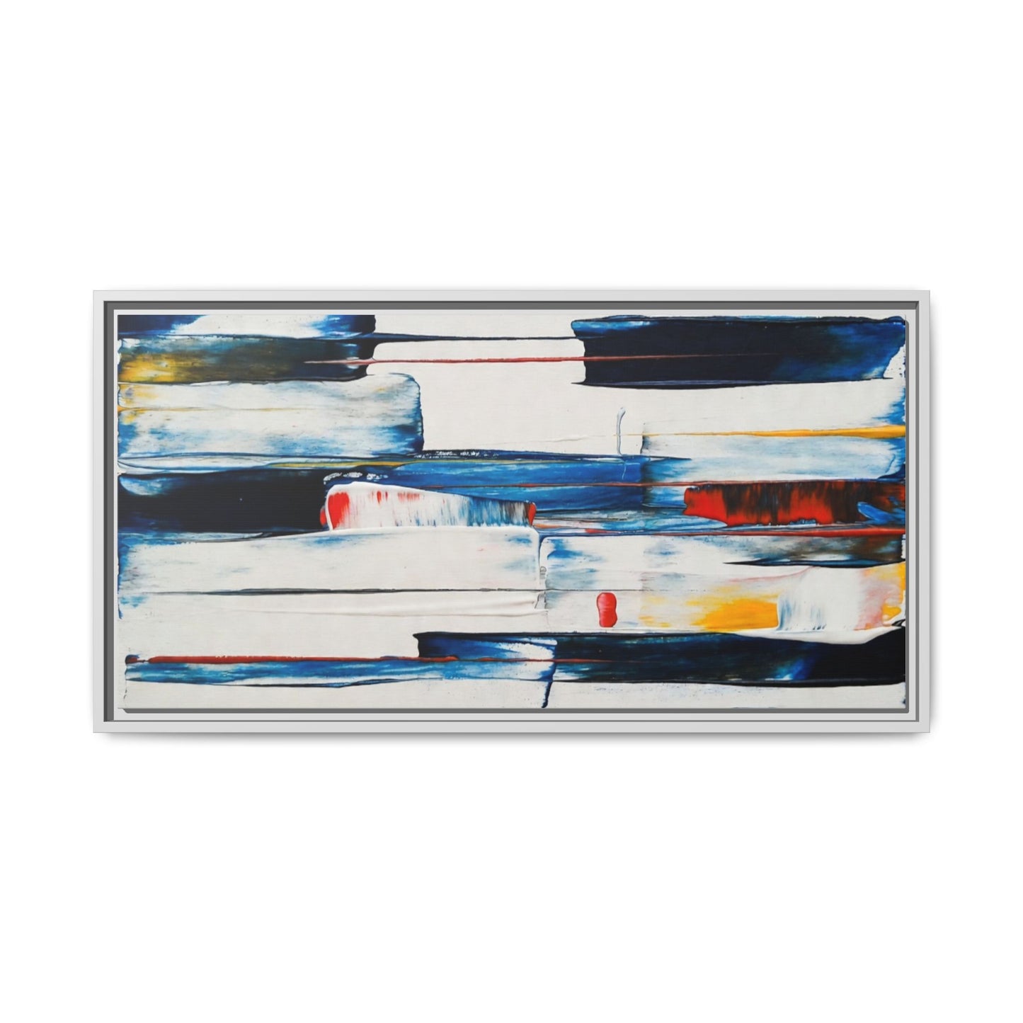 Abstract Coastal Brushstrokes Framed Canvas Print