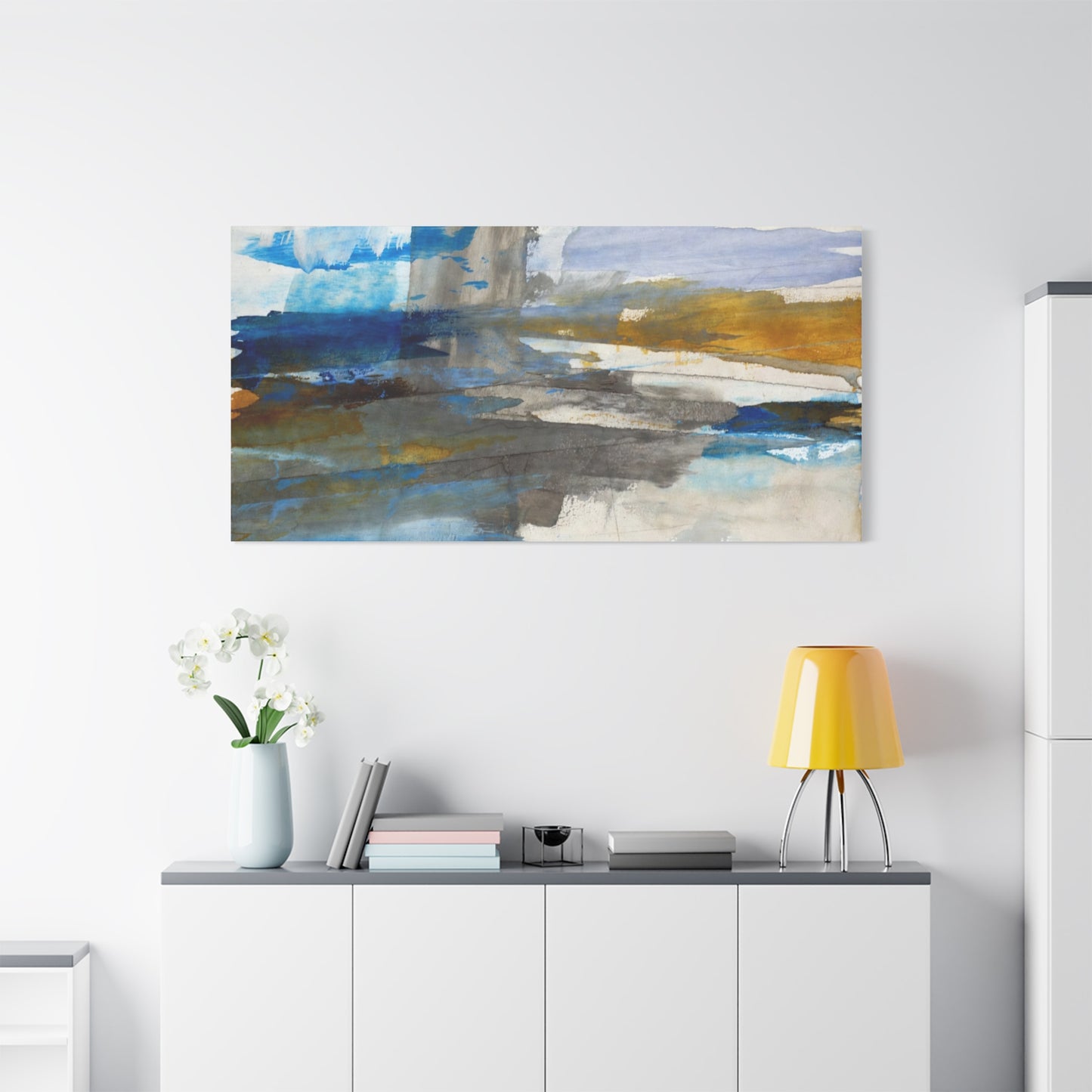 Abstract Coastal Blue Matte Canvas Print — Stretched 1.25" Wall Art