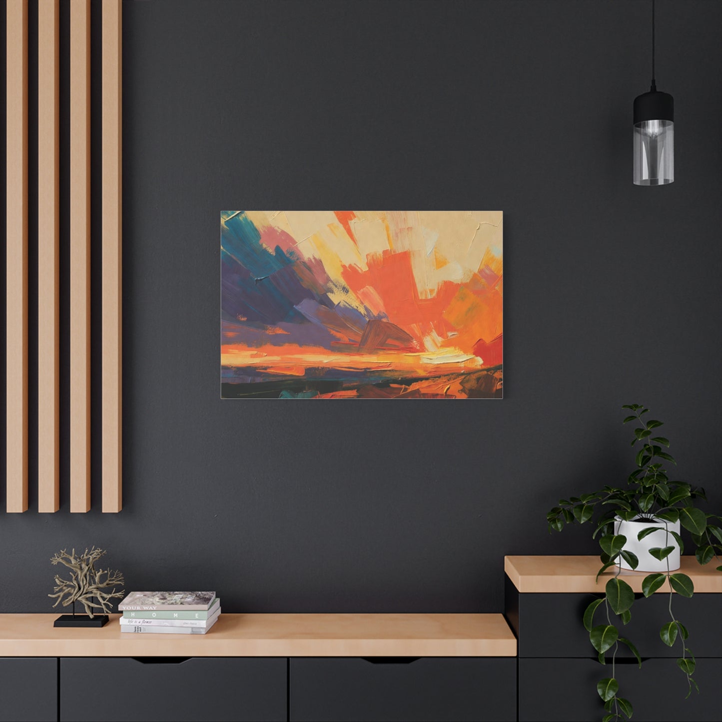 Abstract Sunset Landscape Canvas Print — Matte Stretched Wall Art