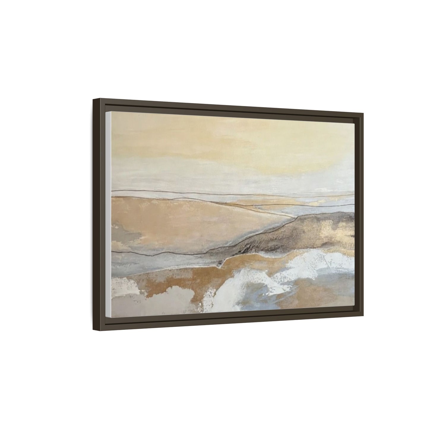 Framed Abstract Coastal Landscape Matte Canvas Wall Art