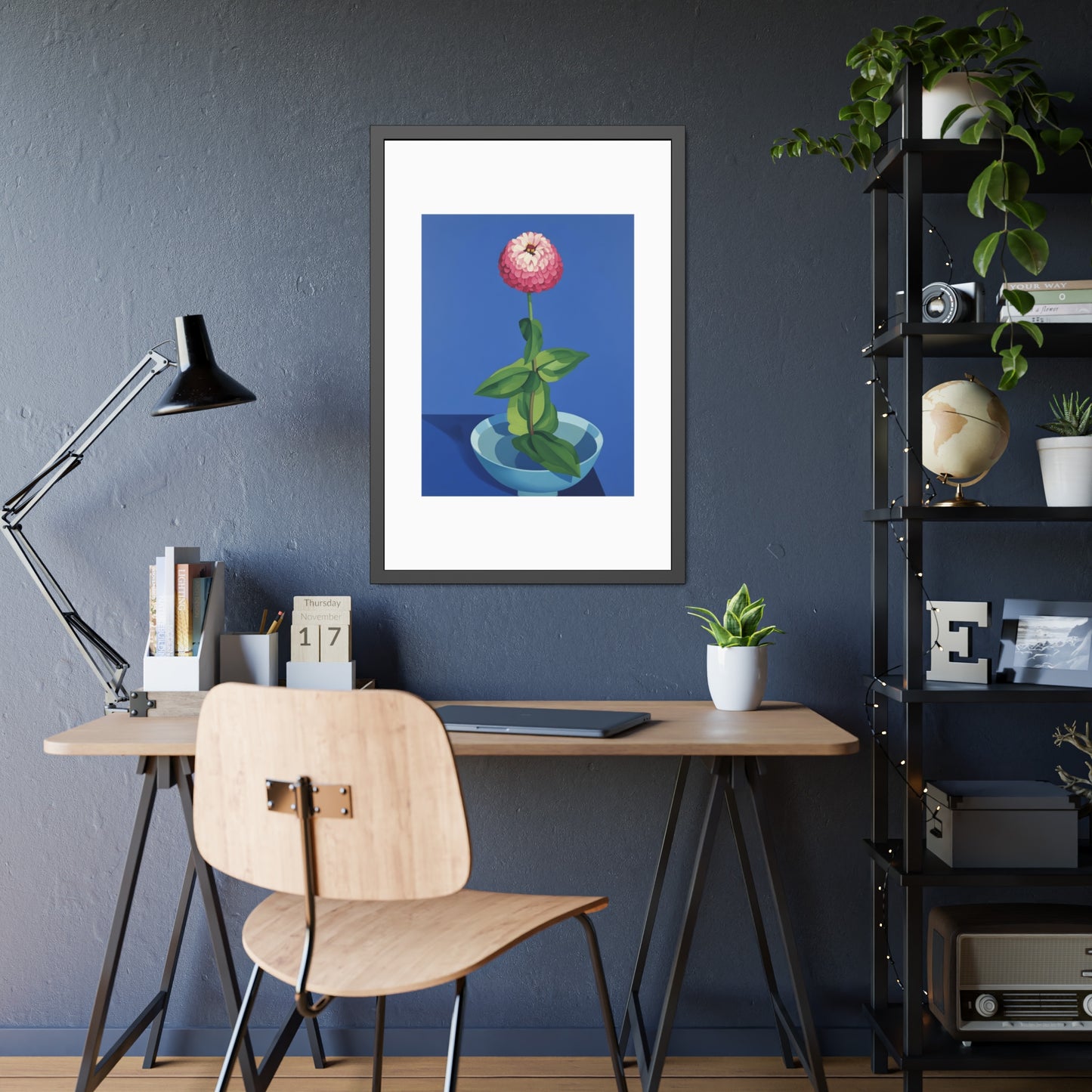 Framed Poster — Pink Bloom Still Life Wall Art