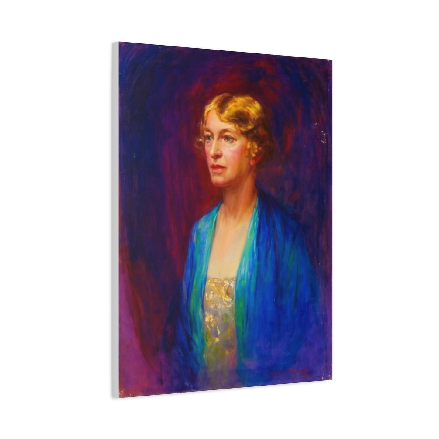 Vintage Portrait Matte Canvas Print — Elegant Early 20th‑Century Woman Wall Art