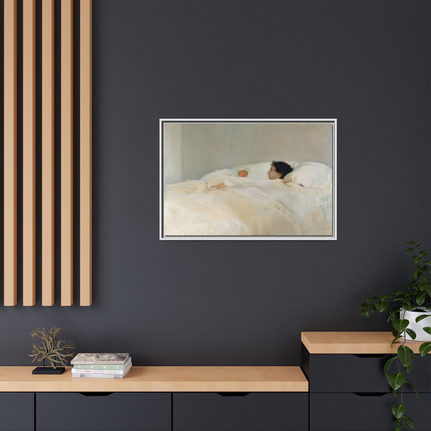 Mother by Joaquin Sorolla y Bastida Framed Matte Canvas Wall Art Print