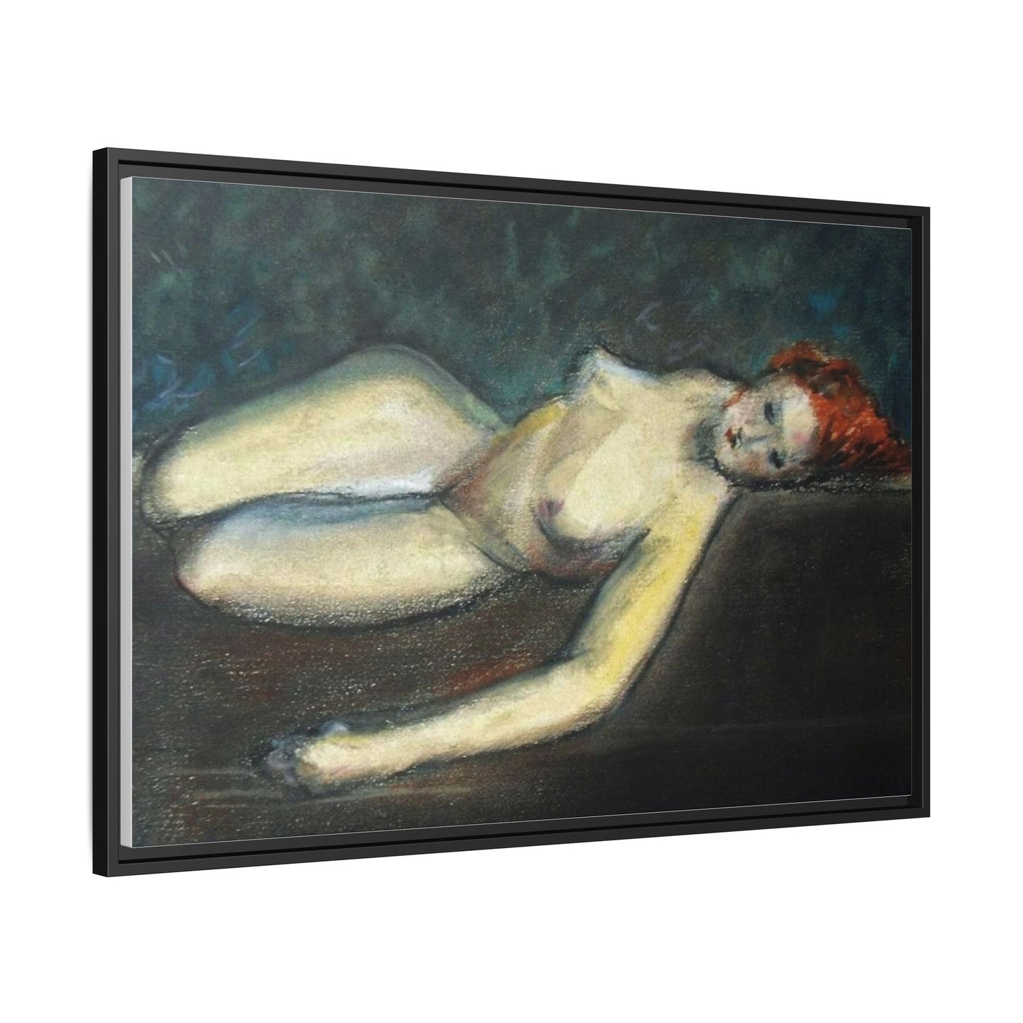 Lying nude by Paul Gosselin Framed Matte Canvas Wall Art Print