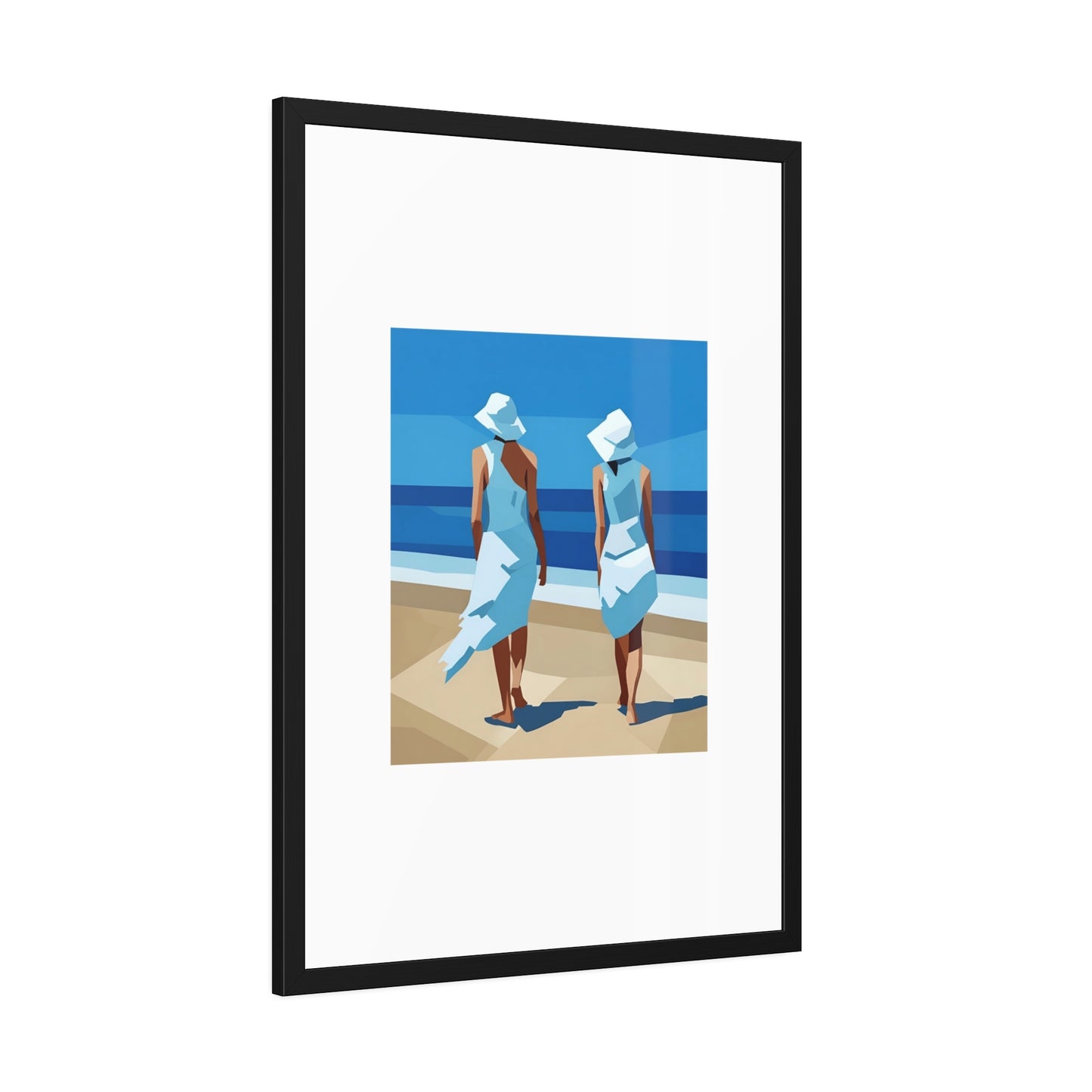 Framed Beach Poster — Vintage Coastal Art Print