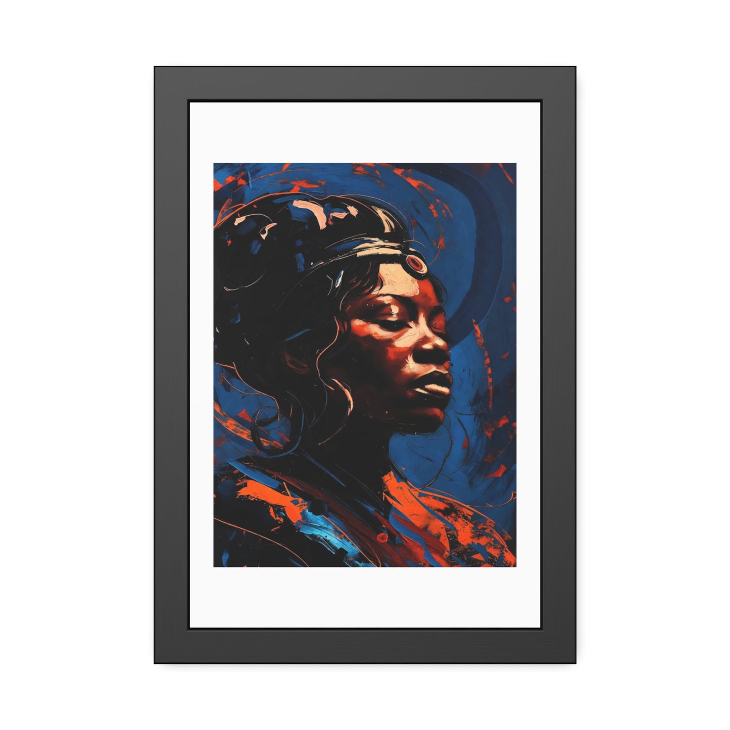 Framed Art Poster — Bold Abstract Portrait Wall Art