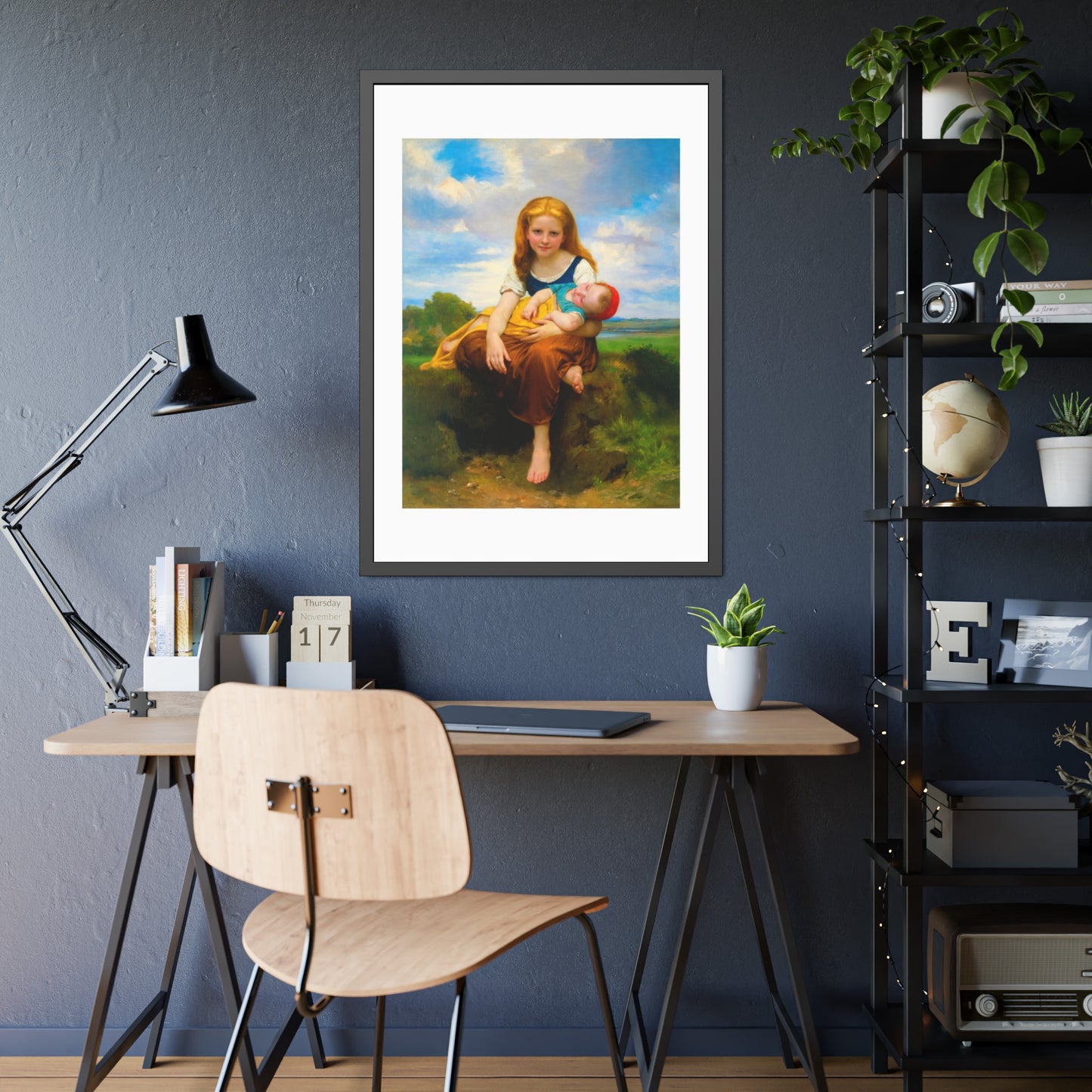 Framed Poster — Vintage Mother & Child Art Print