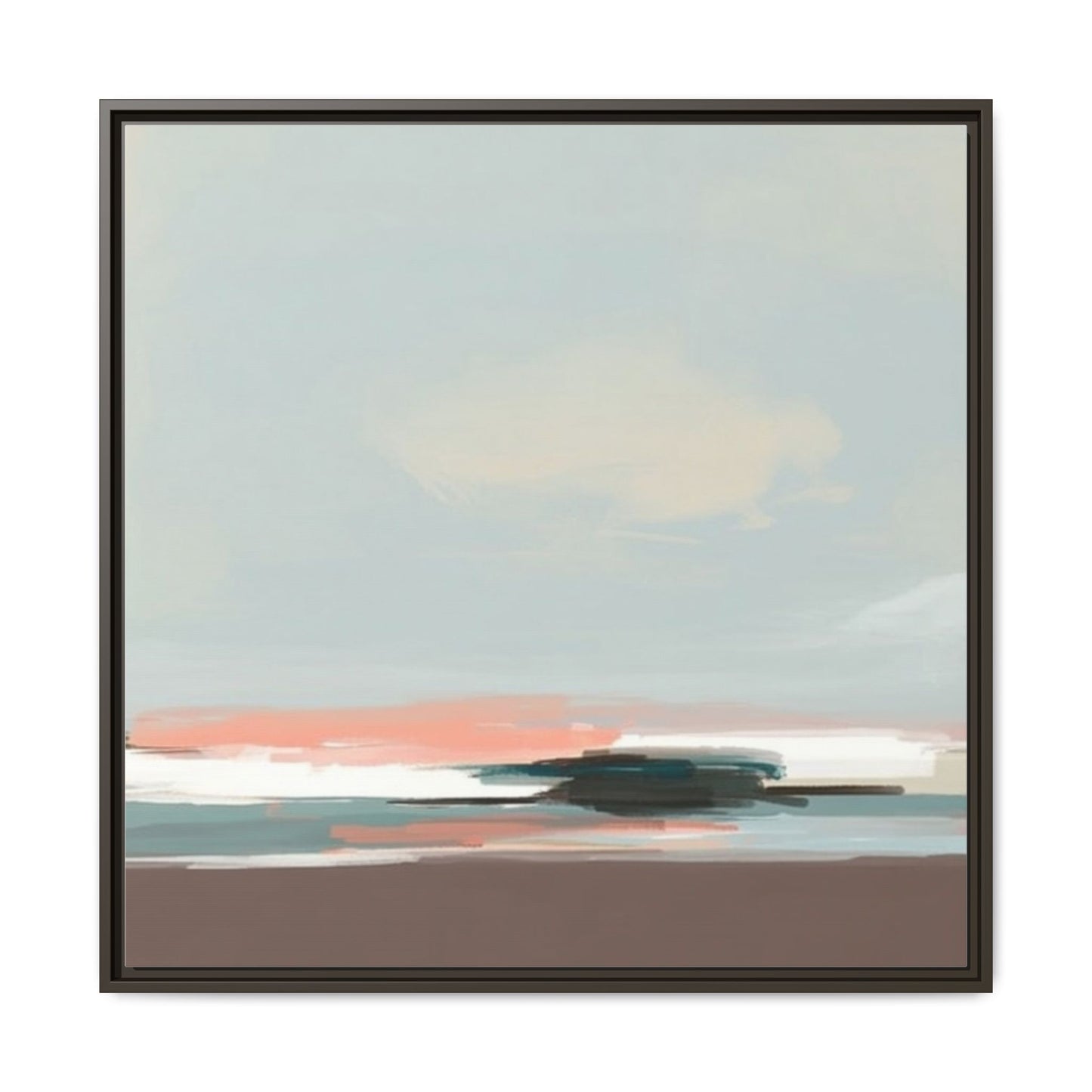 Framed Matte Canvas Print — Soft Coastal Abstract Landscape