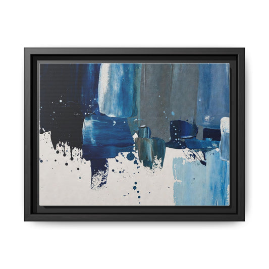 Abstract Blue Ocean Matte Canvas Framed Wall Art
