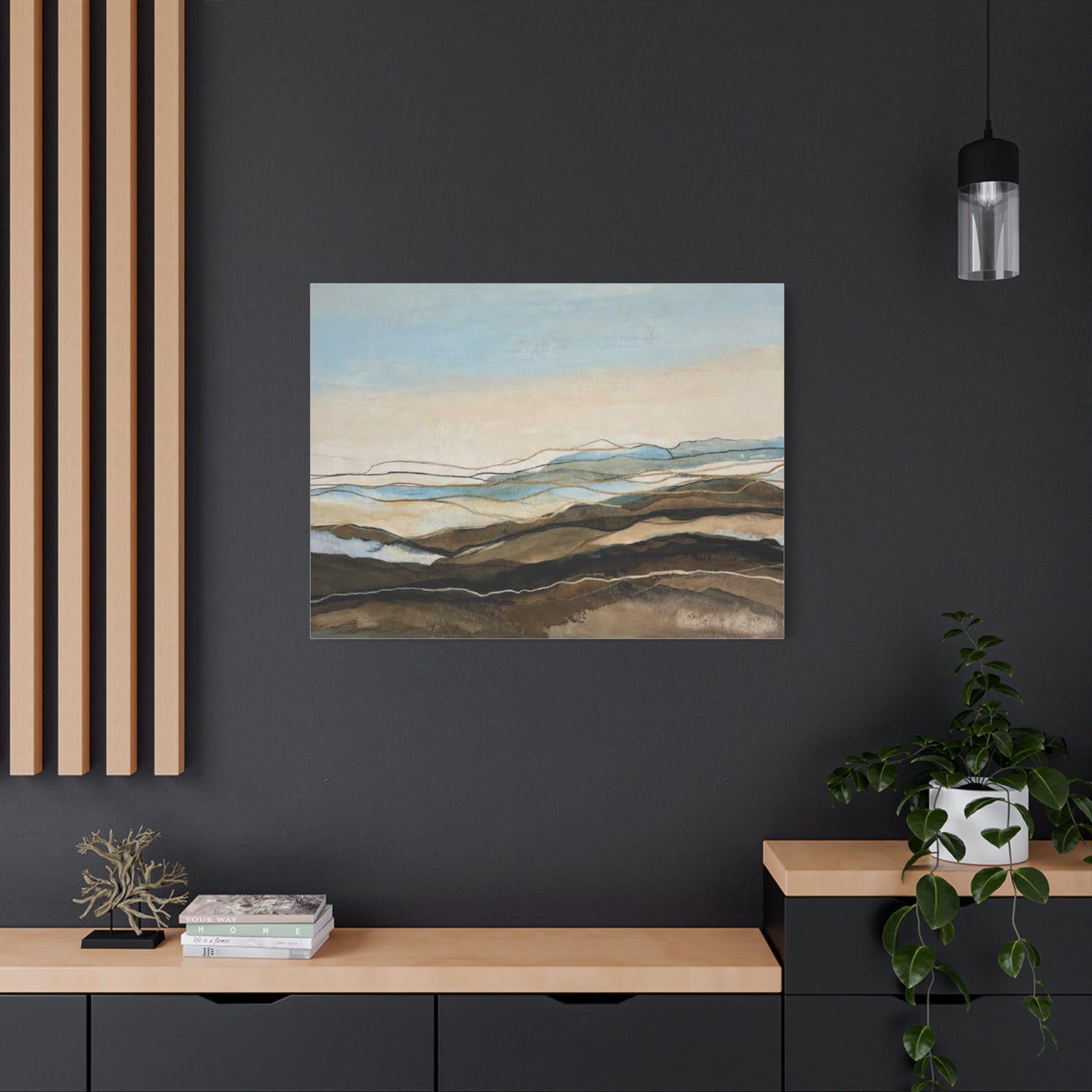 Abstract Coastal Landscape Matte Canvas – Stretched Wall Art