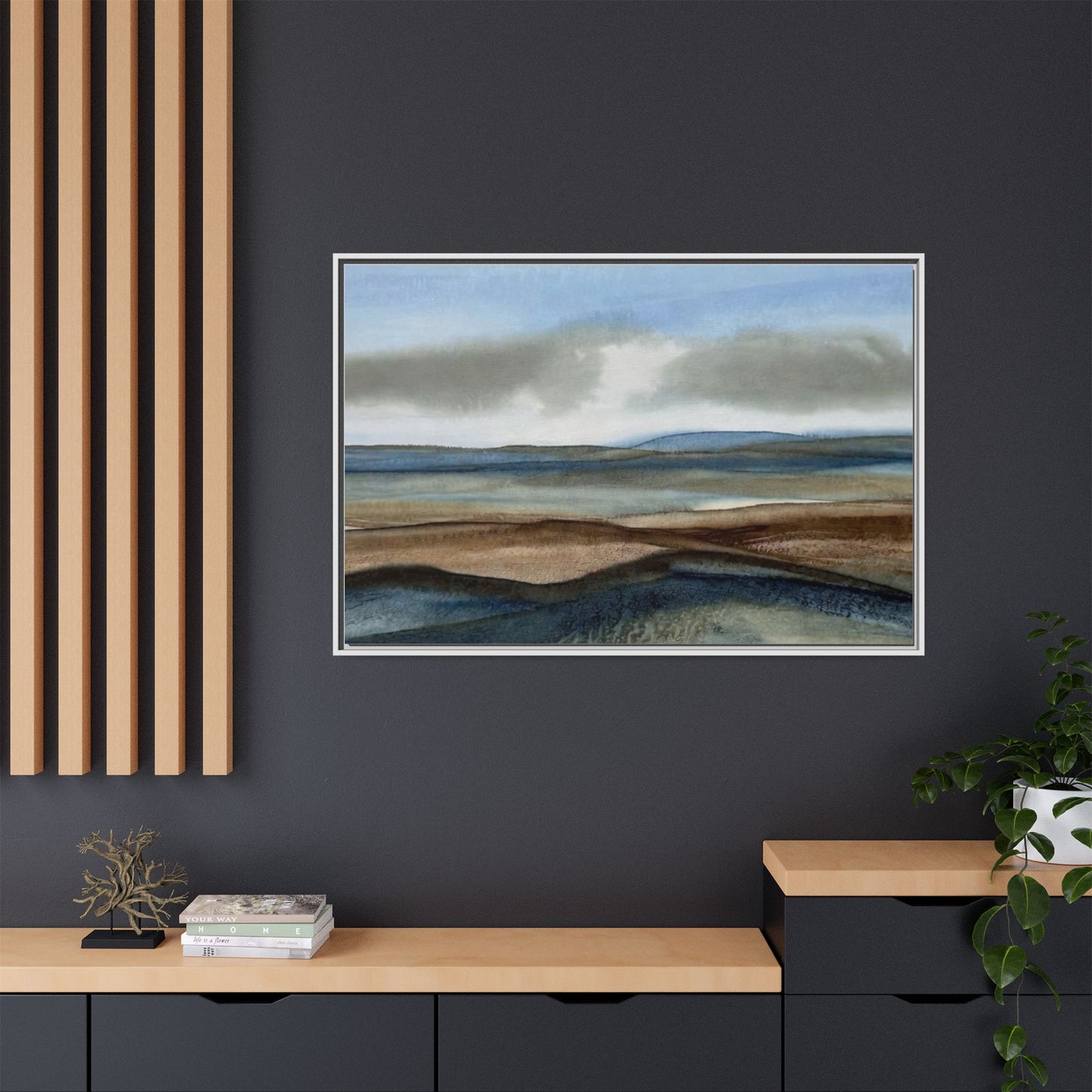 Matte Canvas Landscape, Framed (Multi-color)