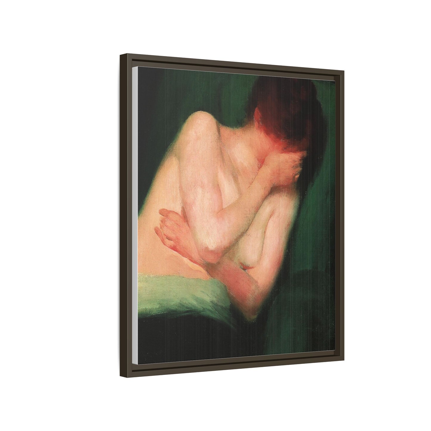 Female Nude by János Vaszary Framed Matte Canvas Wall Art Print