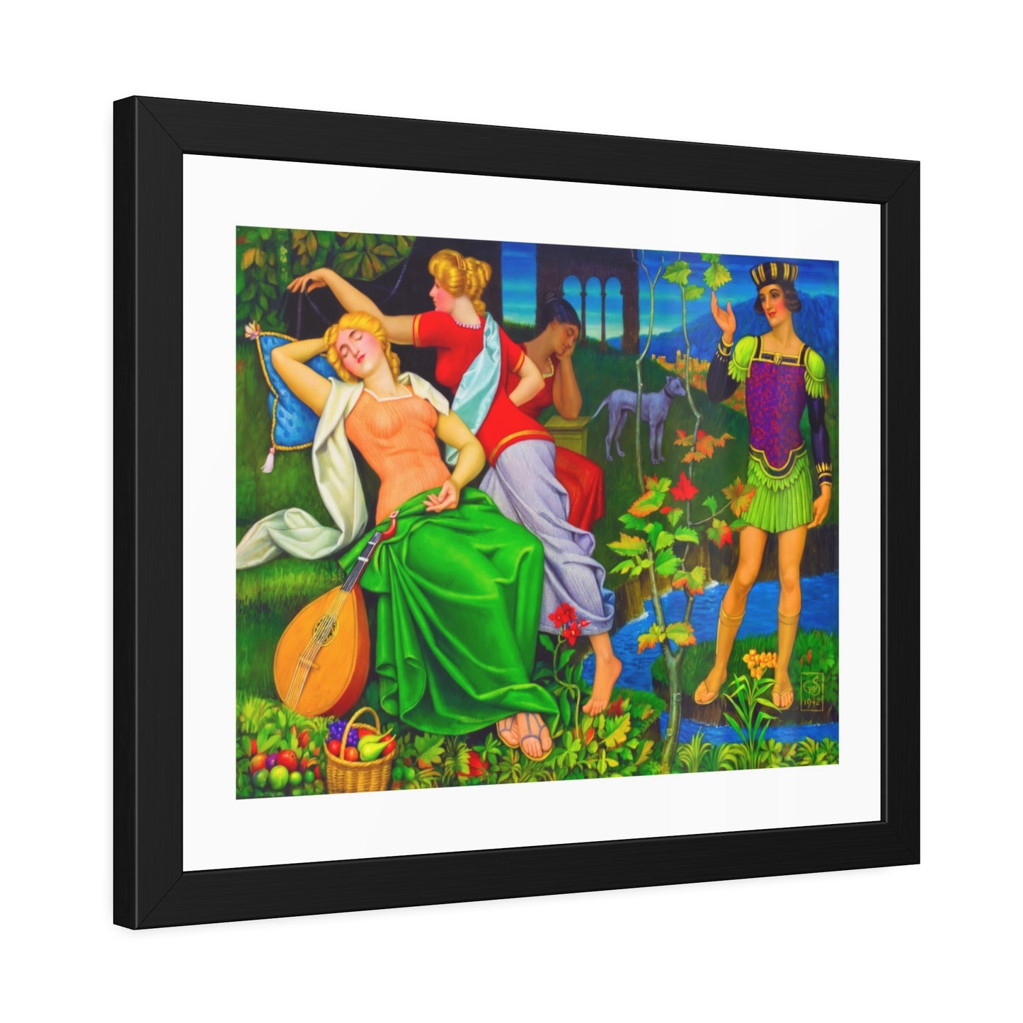 Classical Myth Framed Poster — Vibrant Renaissance-Style Art Print