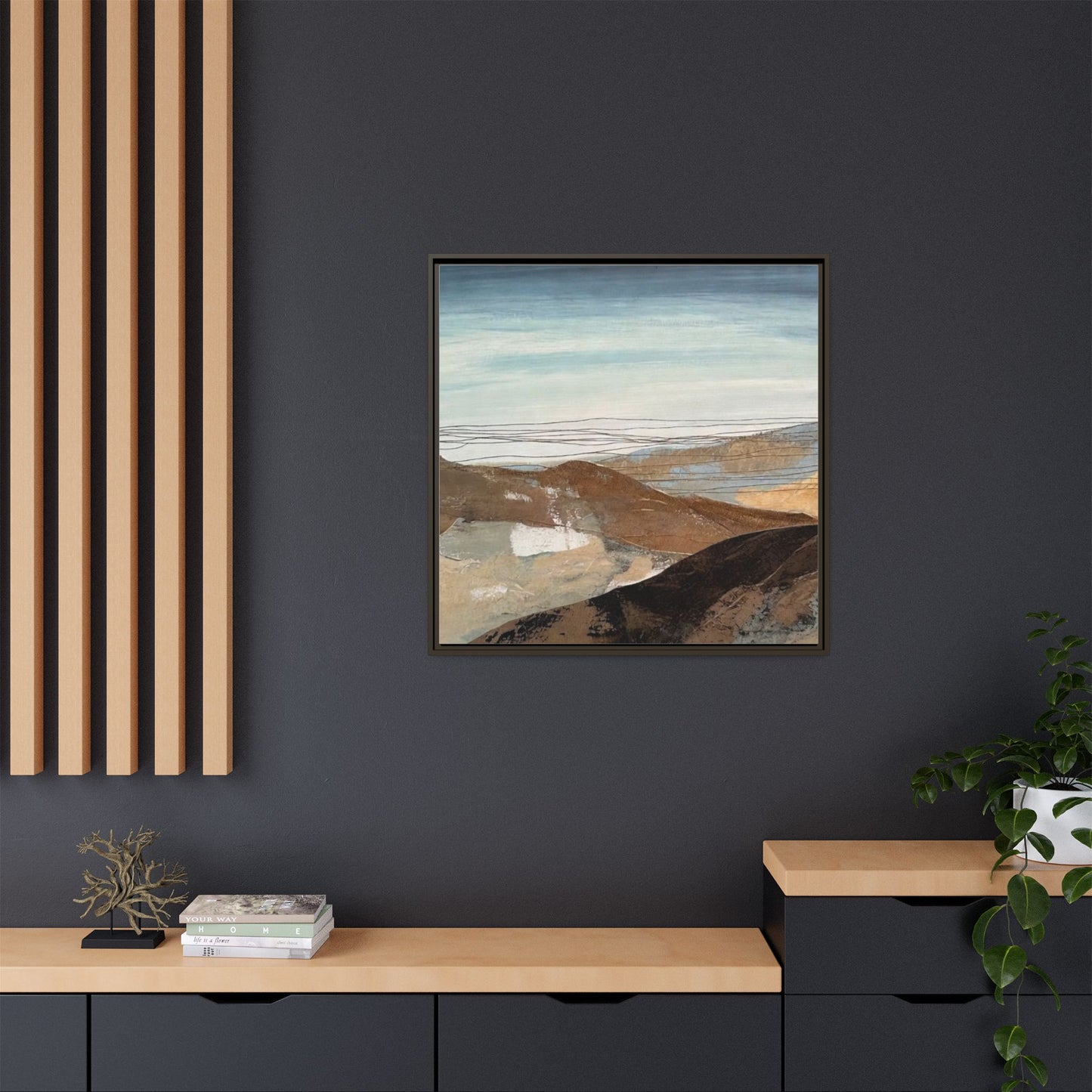 Framed Matte Canvas Art — Serene Abstract Landscape