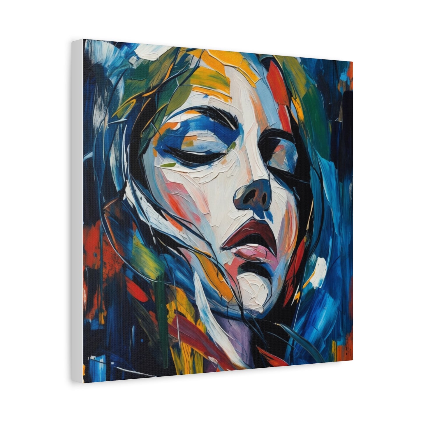 Abstract Colorful Woman Portrait Canvas