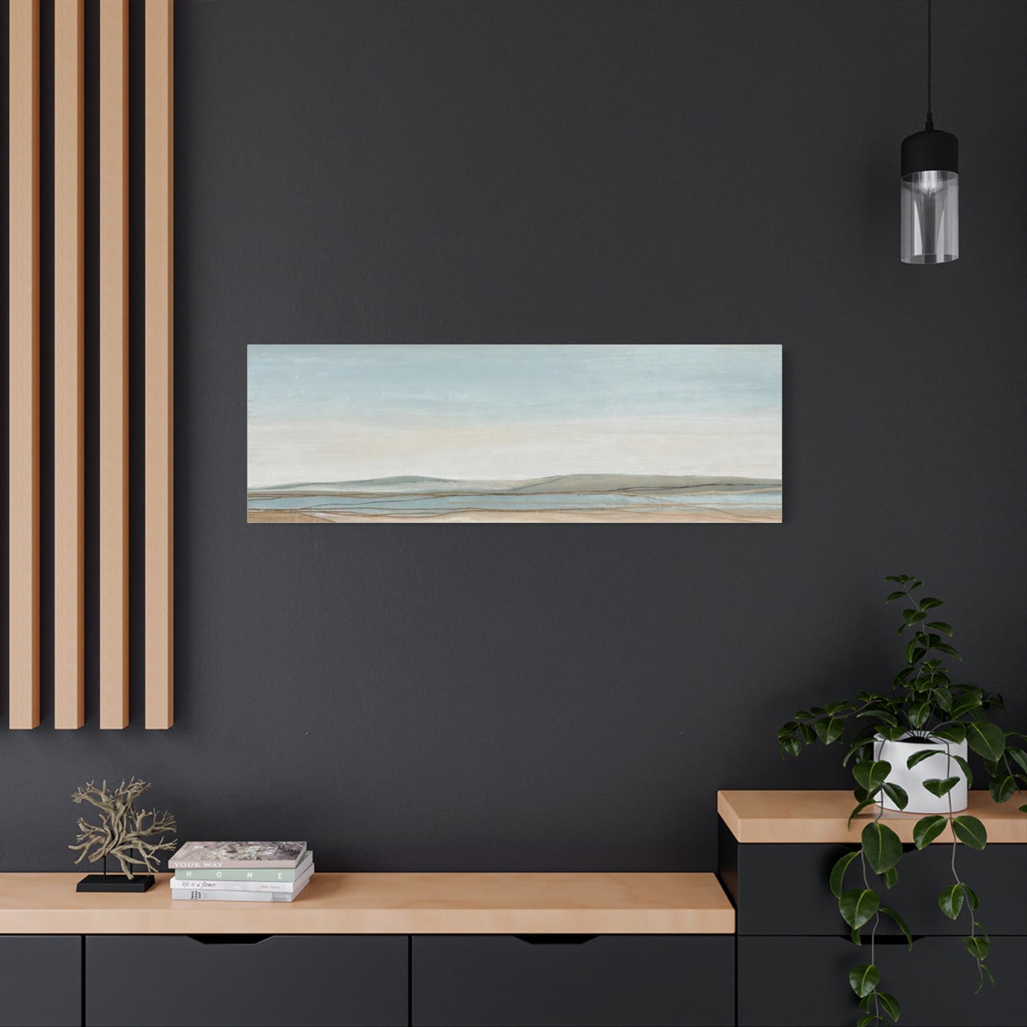 Coastal Pastel Landscape Canvas — Matte Stretched Wall Art