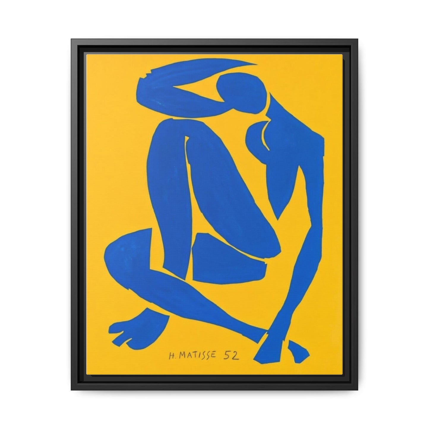 Abstract Blue Nude Matte Canvas Wall Art, Framed