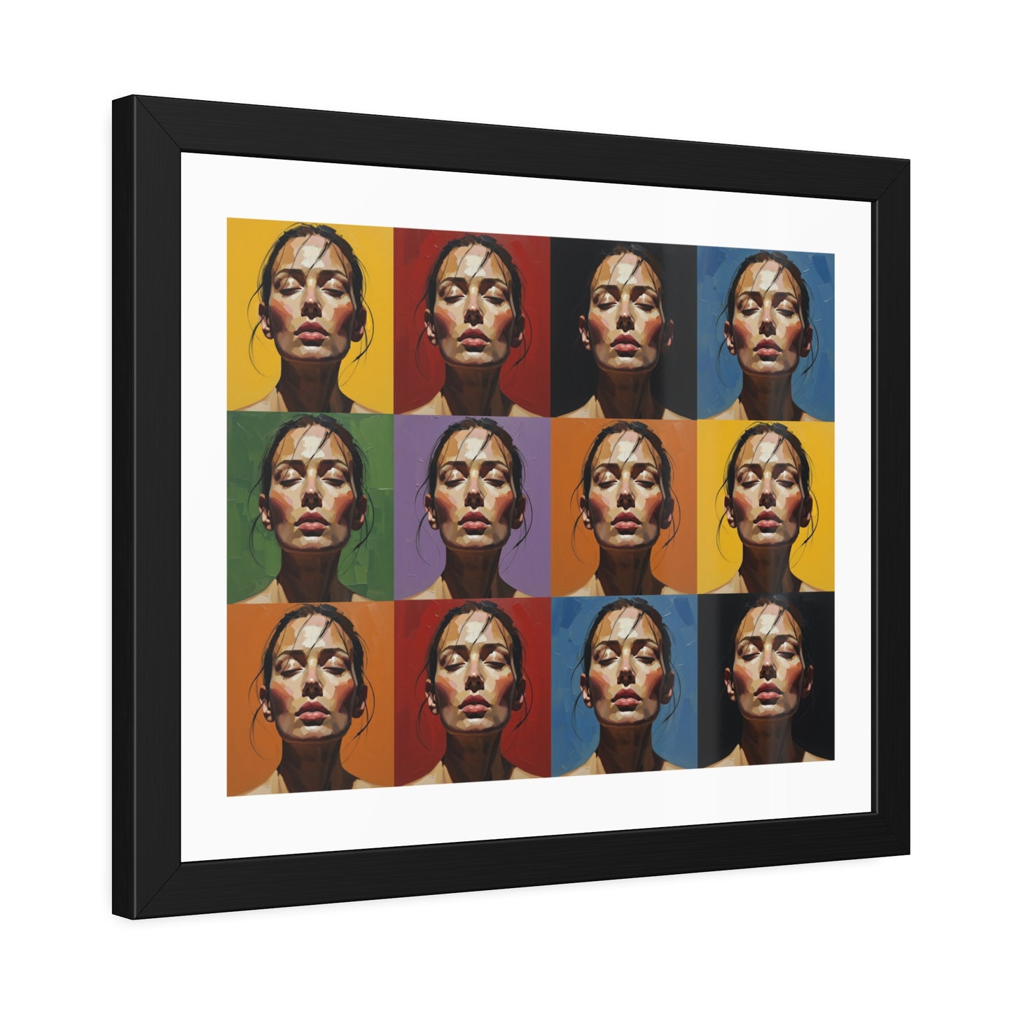 Framed Poster – Color Pop Portrait Grid Wall Art