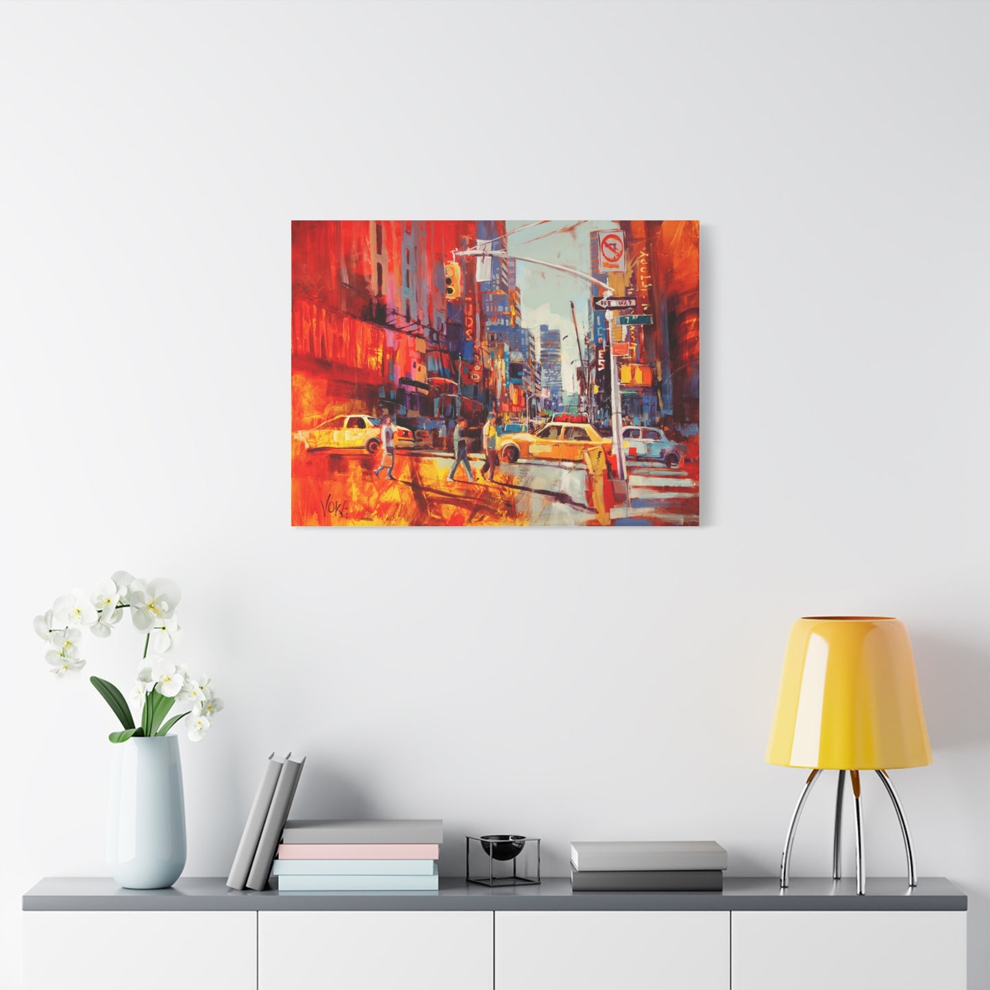 New York 7th AV attributed to Voke Canvas Wall Art — Matte Stretched Canvas